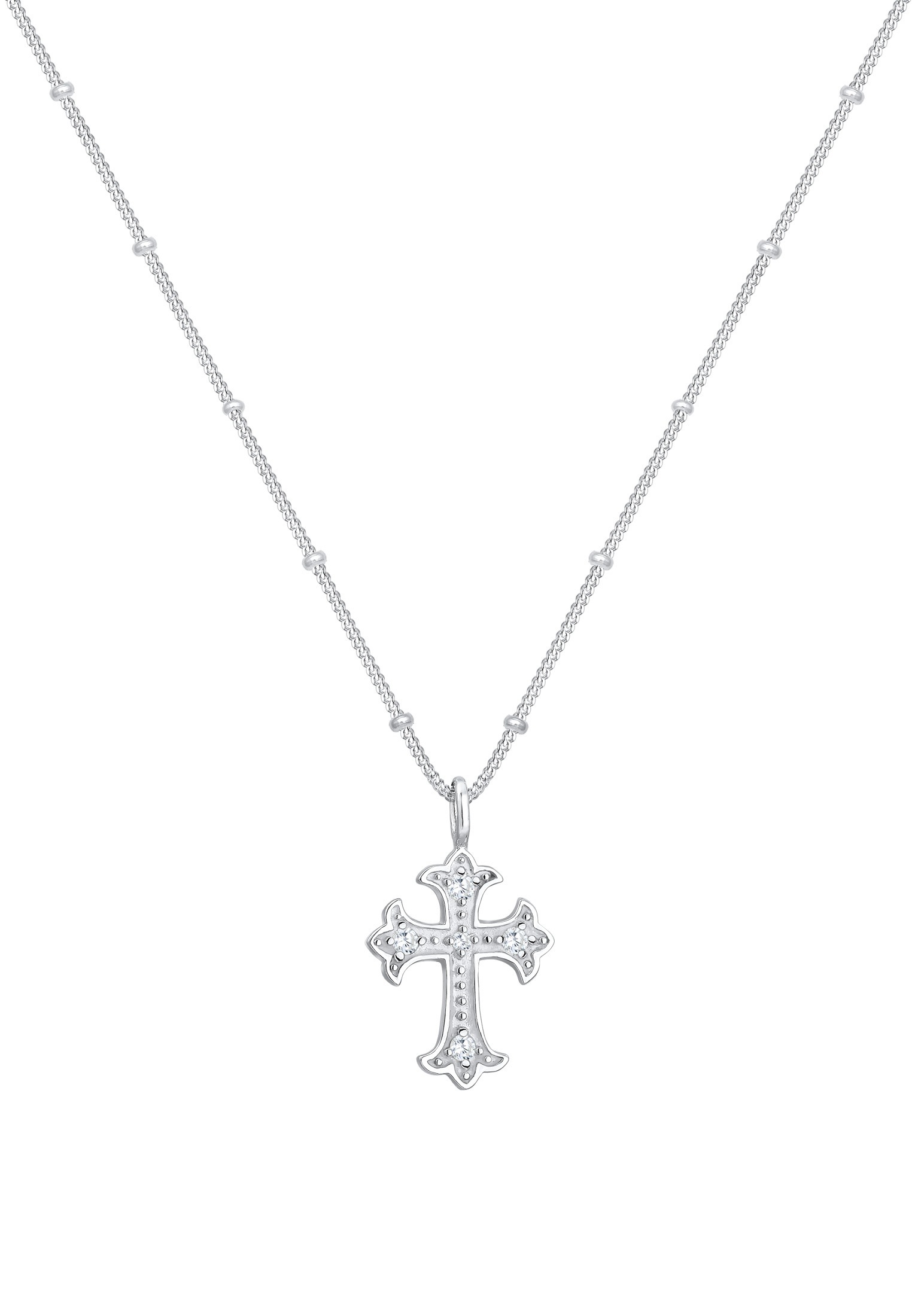 Elli Silberkette »Halskette Kreuz Antik Zirkonia 925 Sterling Silber«