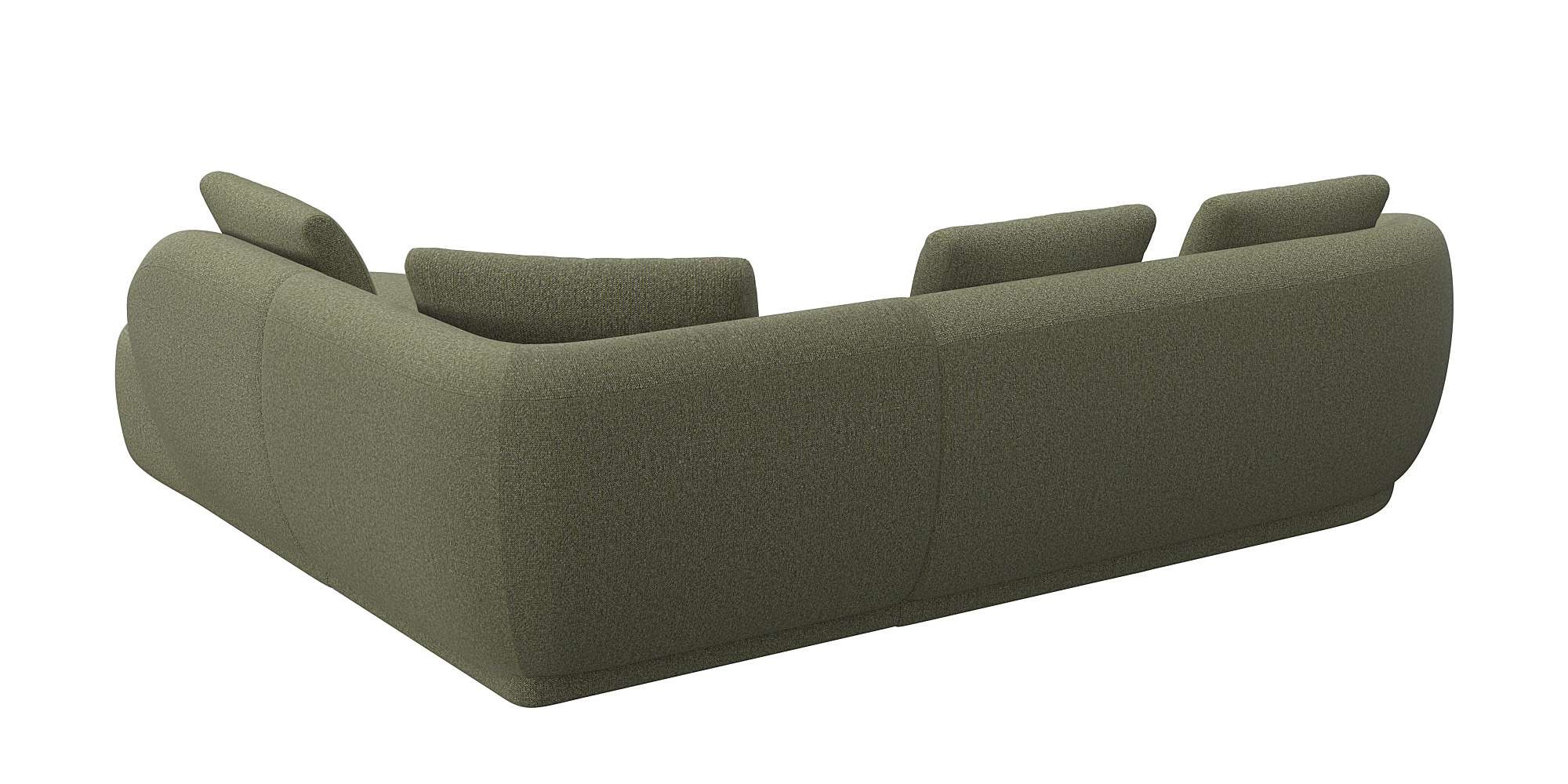 FLEXLUX Ecksofa »Torino, rund, L-Form, Sofa-Ecke mit Ottomane« Modernes, organisches Sofa-Design, Kaltschaum, Wellenunterfederung