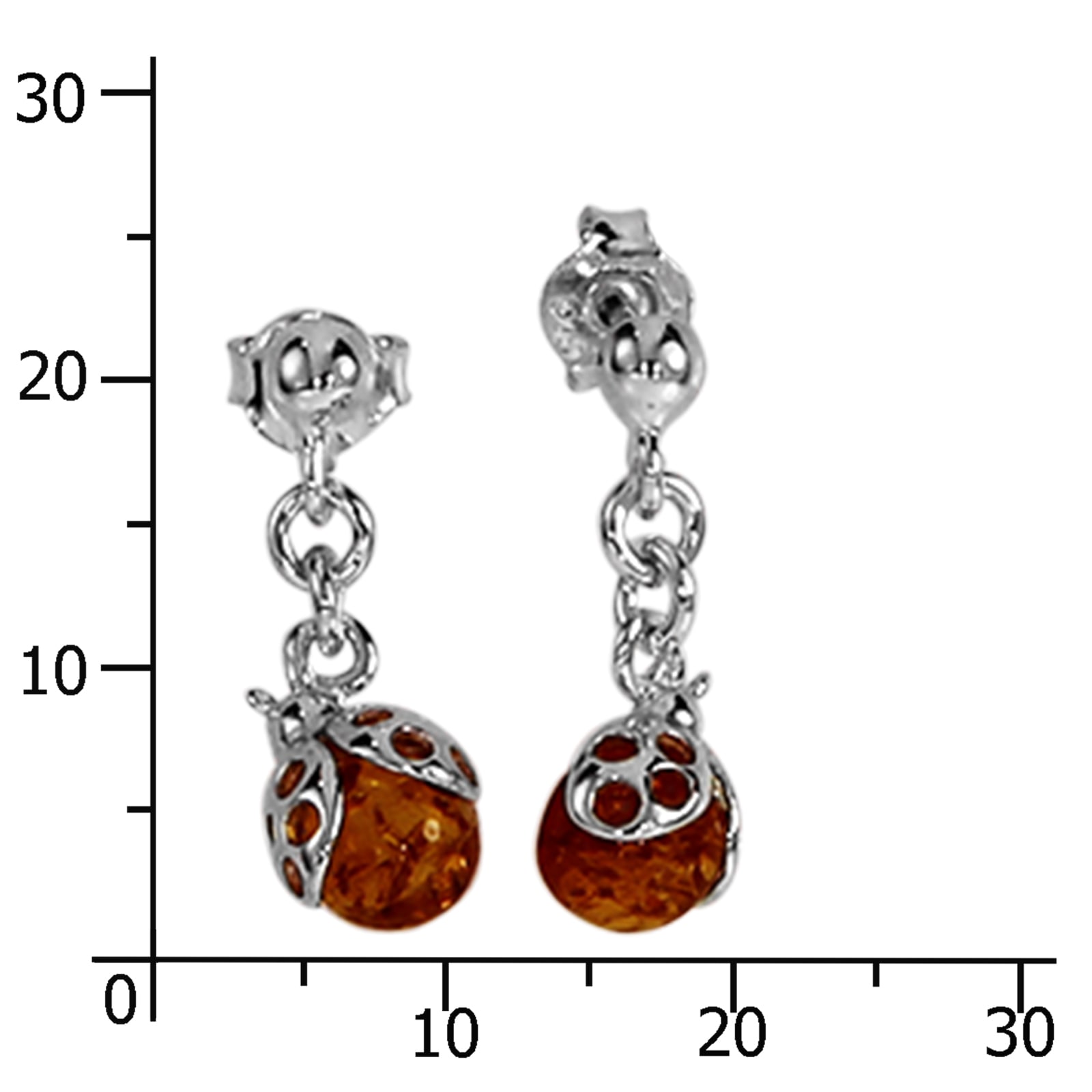 OSTSEE-SCHMUCK Paar Ohrhänger »- Marienkäfer - Silber 925/000 - Bernstein«