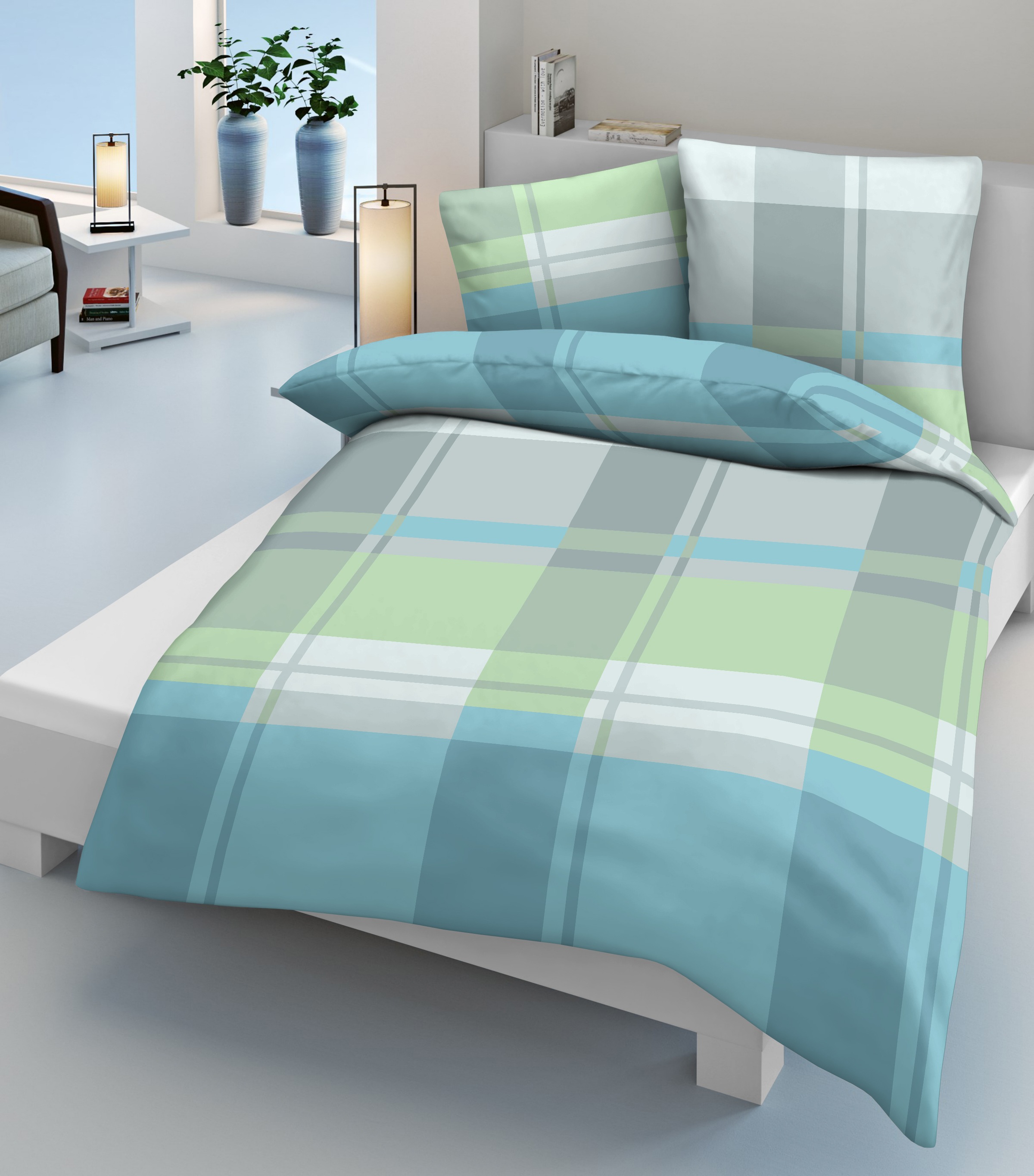 MOONLIGHT Bettwäsche »Remo, 100% Microfaser-Seersucker« 2 Stk. tlg.