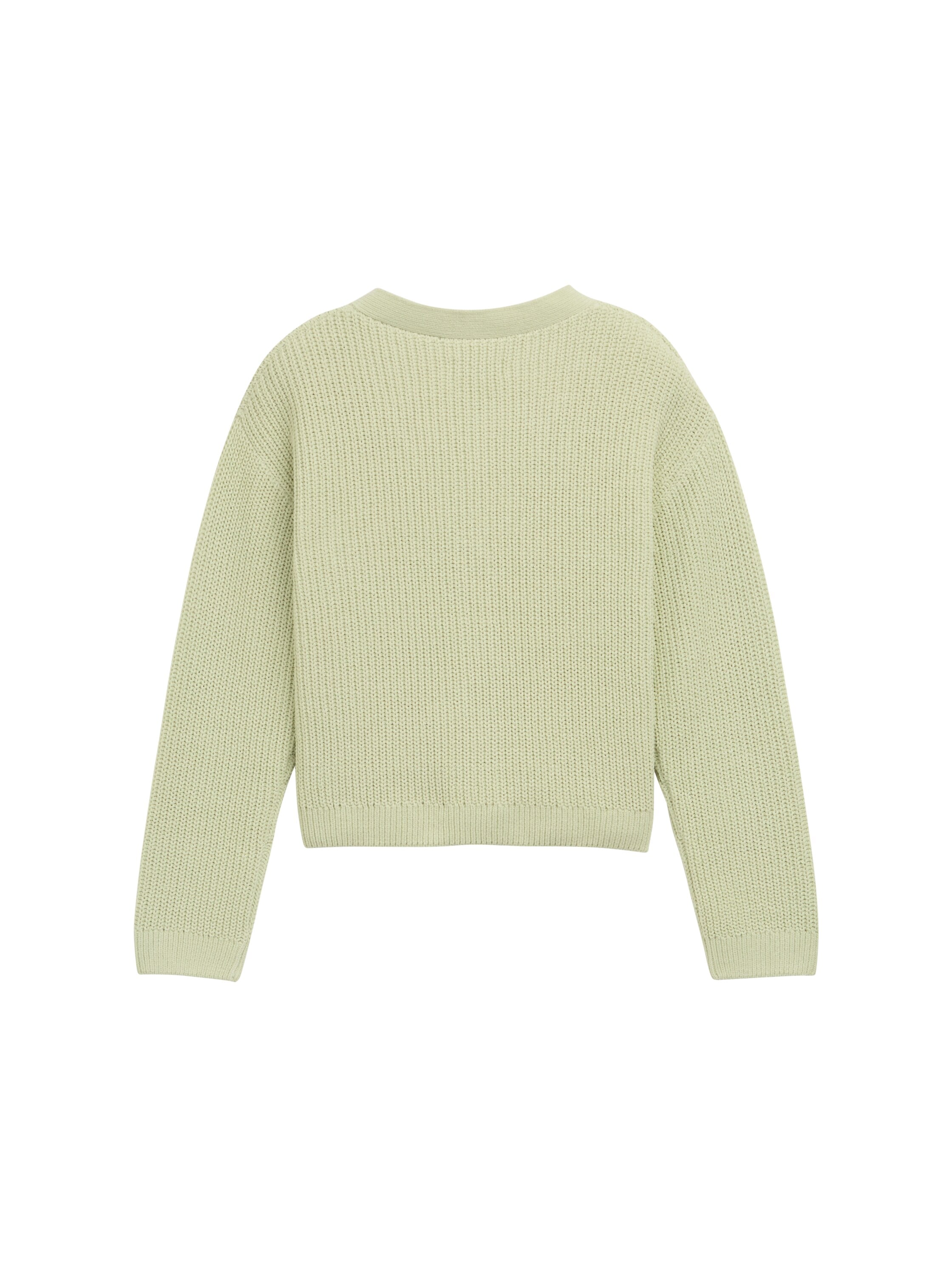 TOM TAILOR Strickjacke, mit V-Ausschnitt und Knopfleiste