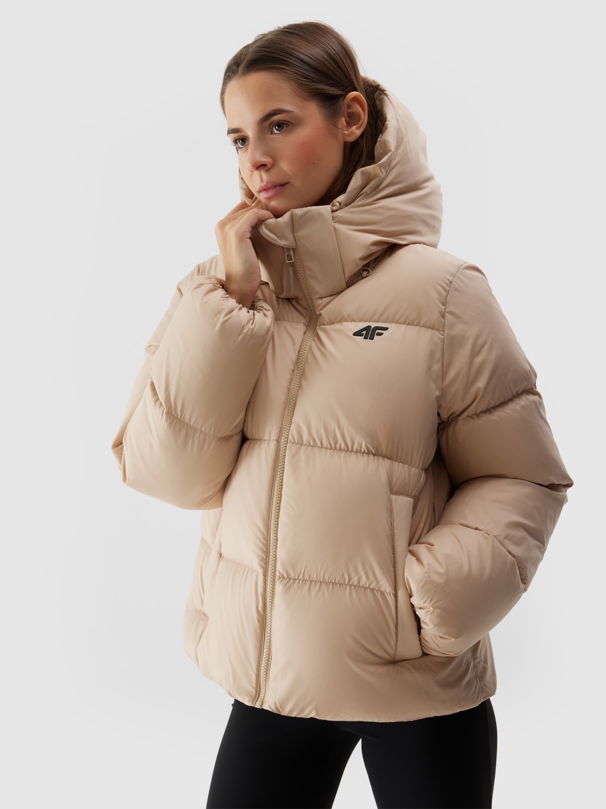 4F Daunenjacke, mit Kapuze, Winterjacke