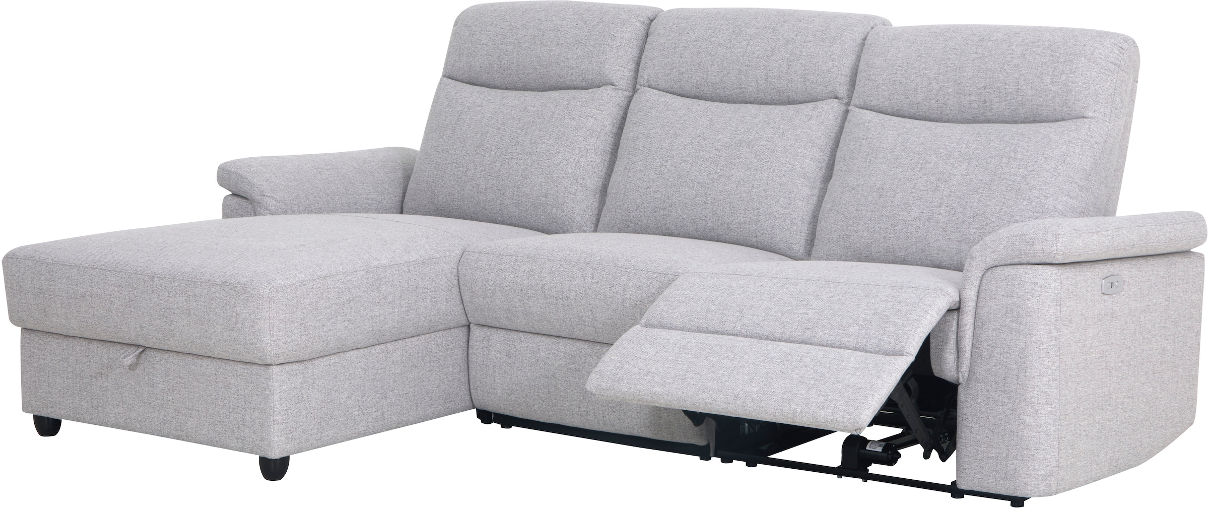 Home affaire Ecksofa »BRIONNE, L-Form, 255cm, manuelle u. elektrische Funktion (USB A/C),« Liegefunktion, Stauraum, Federkernpolsterung, Webstoff