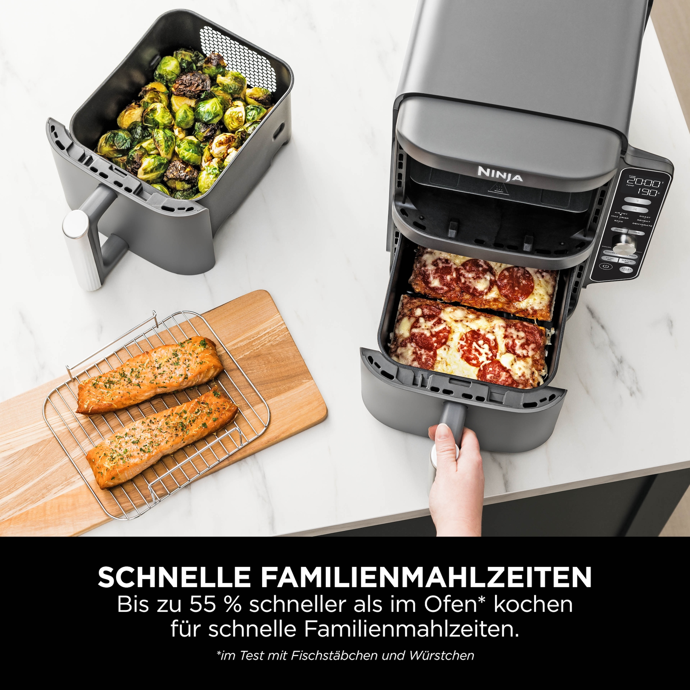 NINJA Heißluftfritteuse »SL400EU Double Stack XL«, 2470 W