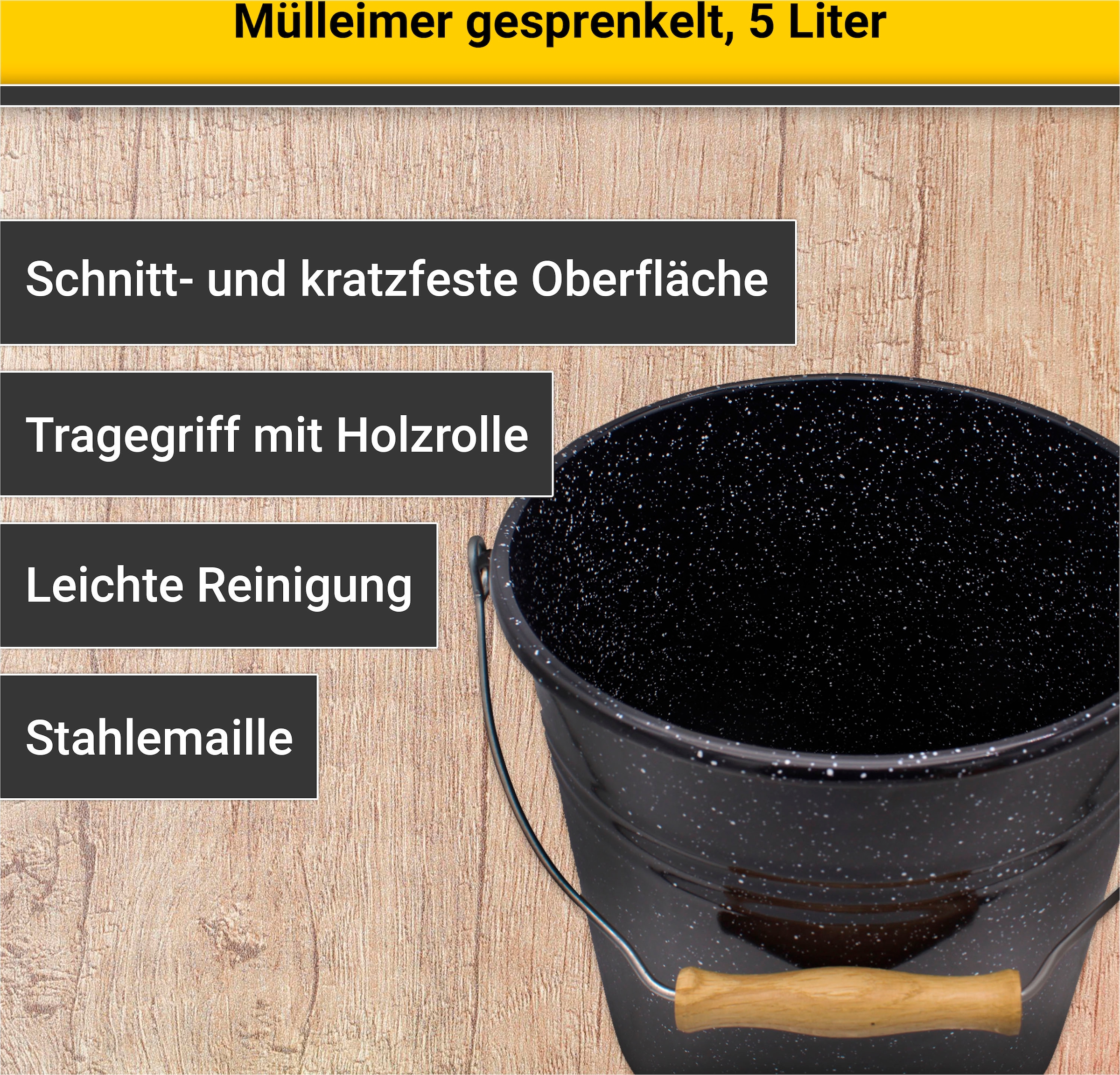 Krüger Mülleimer, schnitt- / kratzfeste Oberfläche, bakterienabweisend, extrem langlebig