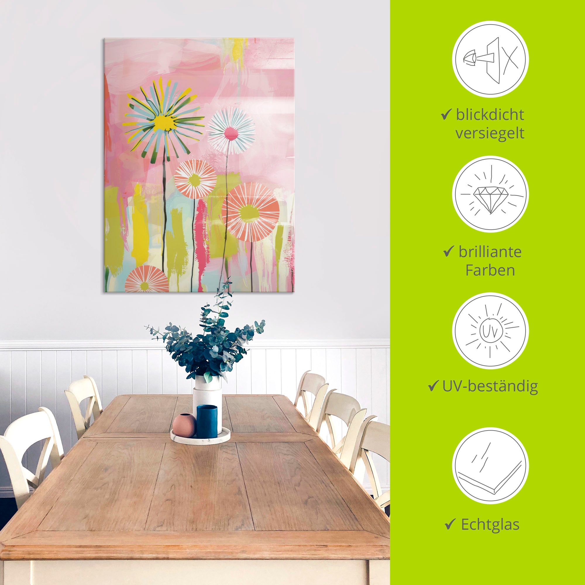 Artland Glasbild »Zarte Töne« 1 Stk. tlg. in verschiedenen Größen