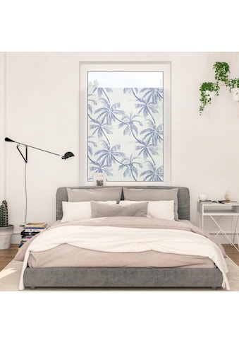 Fensterfolie »Fensterfolie selbstklebend, Sichtschutz, Blueprint Palms - Blau«, 1 St.,...