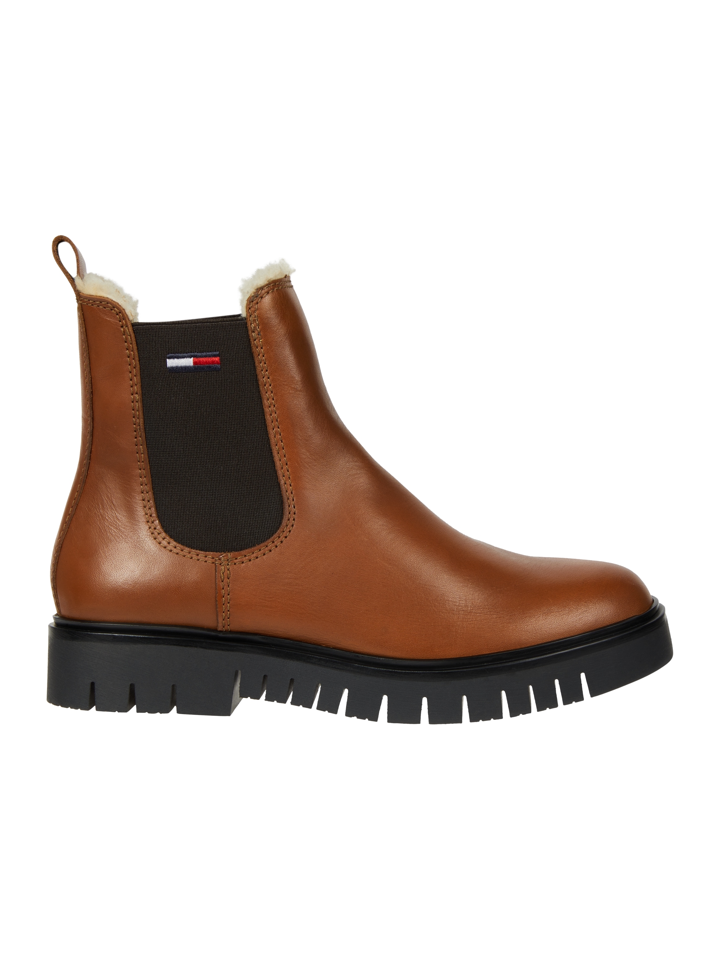 Tommy Jeans Winterboots »WARMLINED CHELSEA BOOT«, Blockabsatz, Plateau, Businesschuh mit Profilsohle