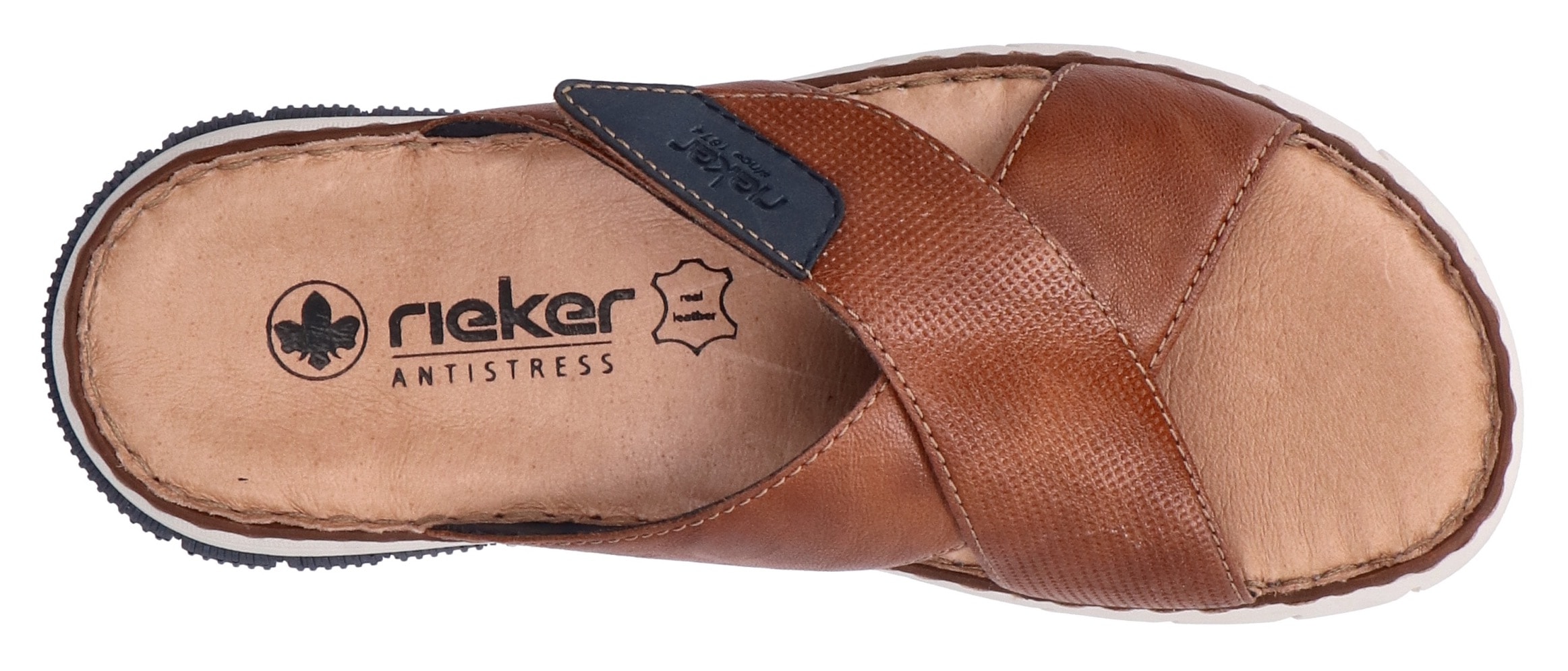 Rieker Pantolette, Sommerschuh, Schlappen, Klettschuh, mit Klettriemchen