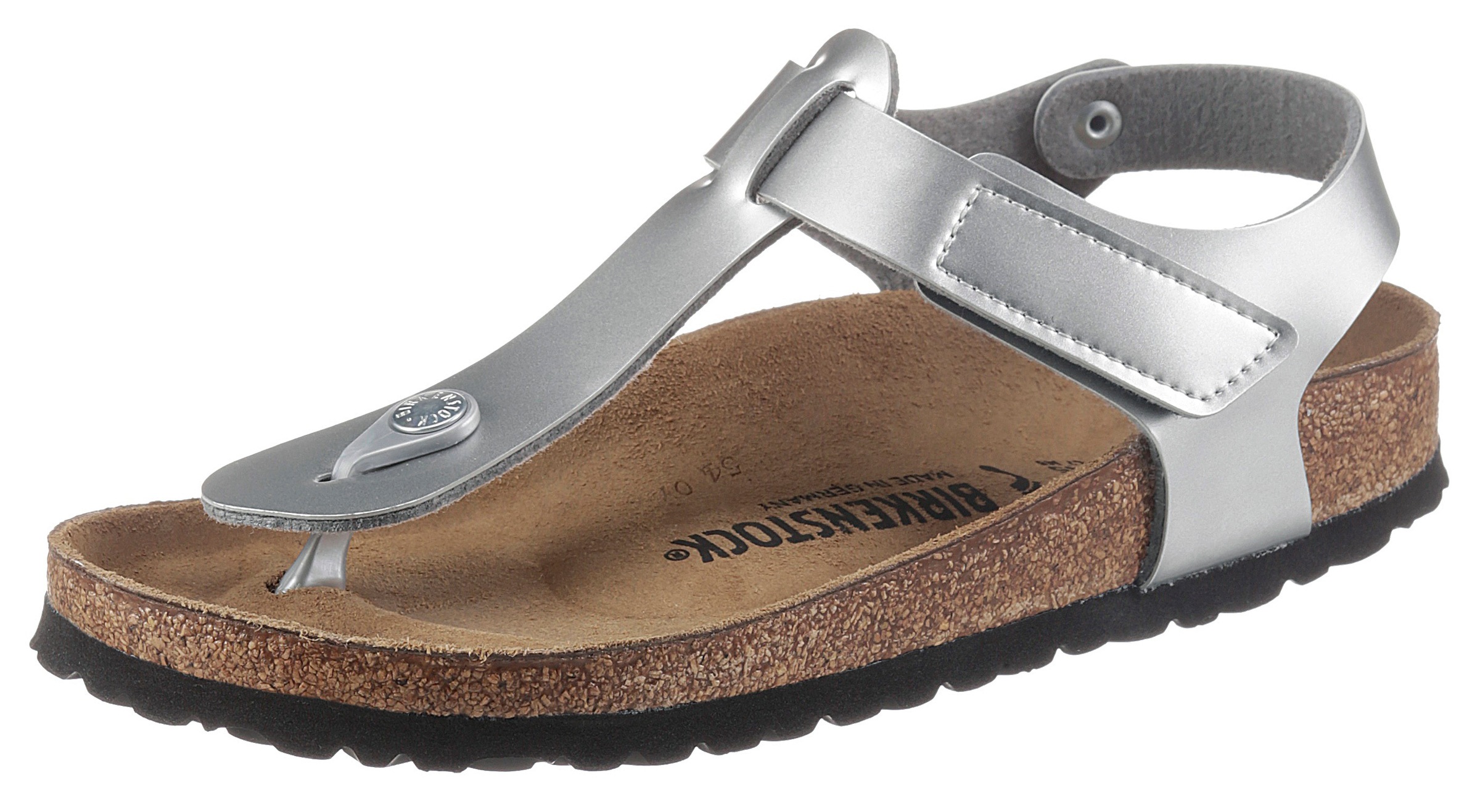 Birkenstock Zehentrenner »Kairo Kids«, in Metallic-Optik, schmale Schuhweite