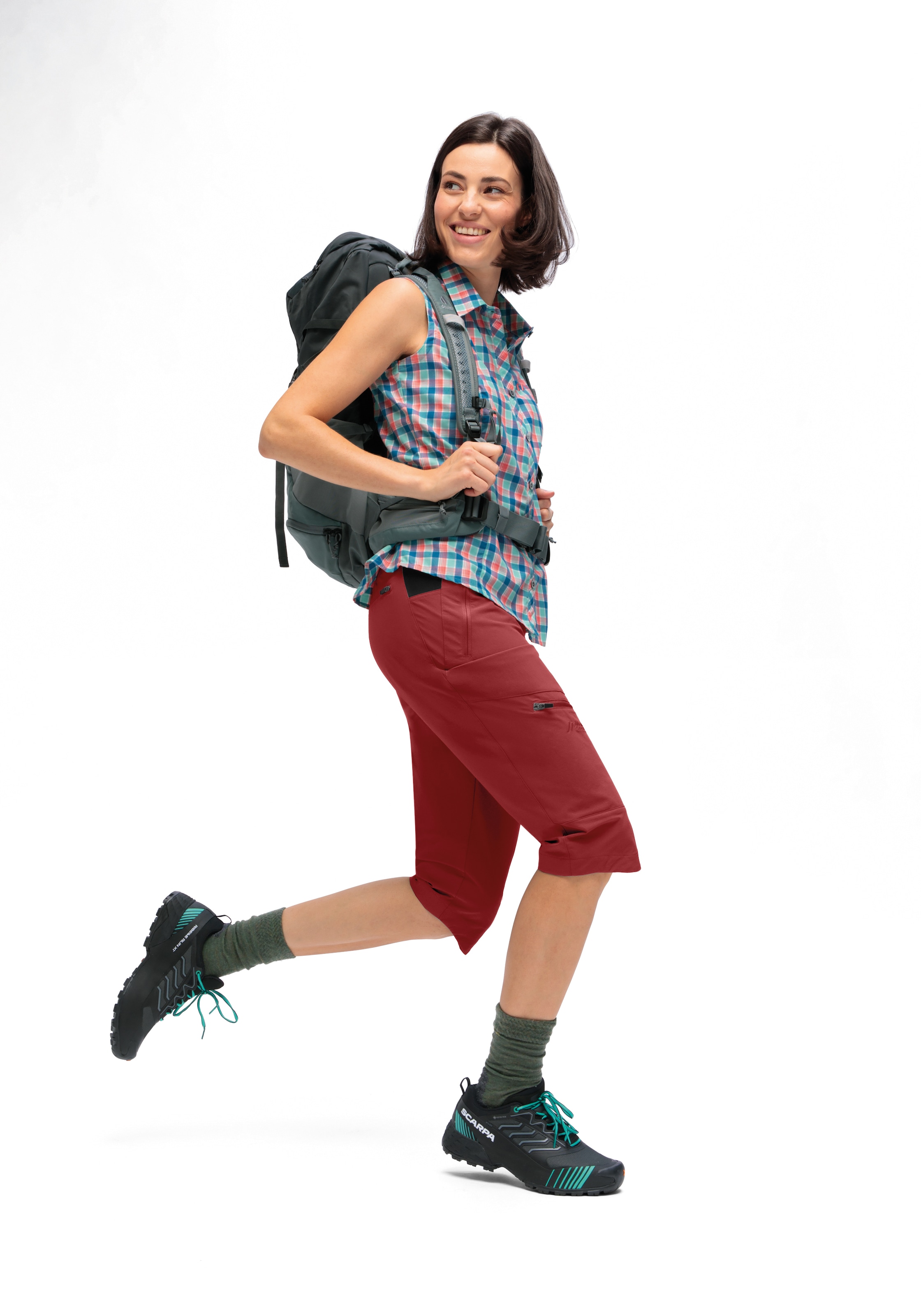 Maier Sports Outdoorhose »Inara slim Capri Vario«, Damen Wanderhose, elastische Funktionshose mit 4 Taschen, Slim Fit