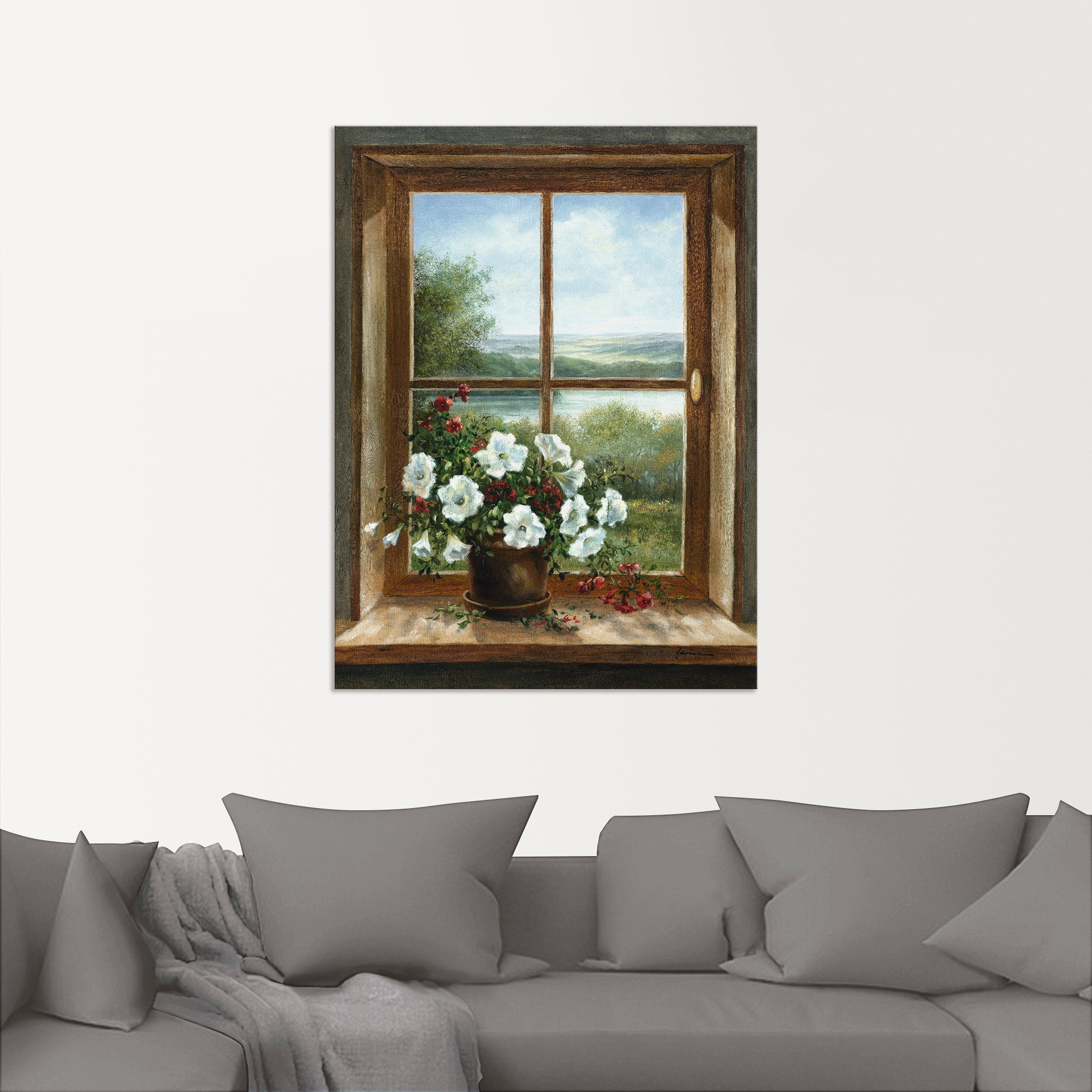 Artland Wandbild »Blumen am Fenster«, Arrangements, (1 St.), als Alubild, Outdoorbild, Leinwandbild, Poster, Wandaufkleber