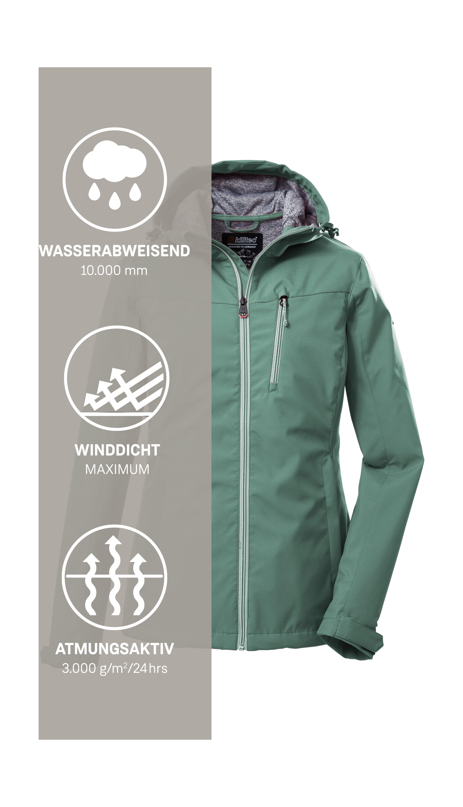 Killtec Softshelljacke »KOS 89 WMN SFTSHLL JCKT« Damen Softshelljacke: Wind-und wasserdicht, atmungsaktiv