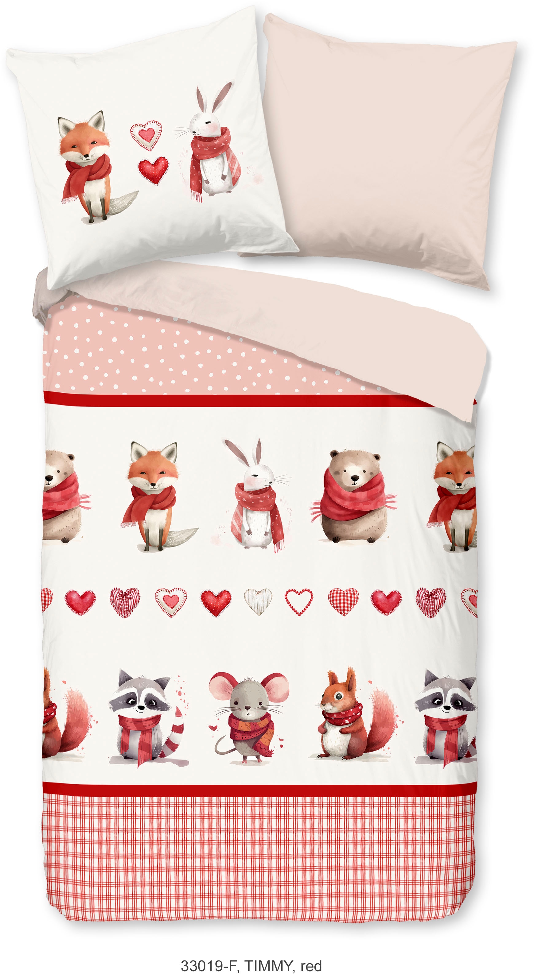 good morning Kinderbettwäsche »Timmy«, Flanell, Biber, 135x200, Winter, Warm, Tiere, Weihnachten,...