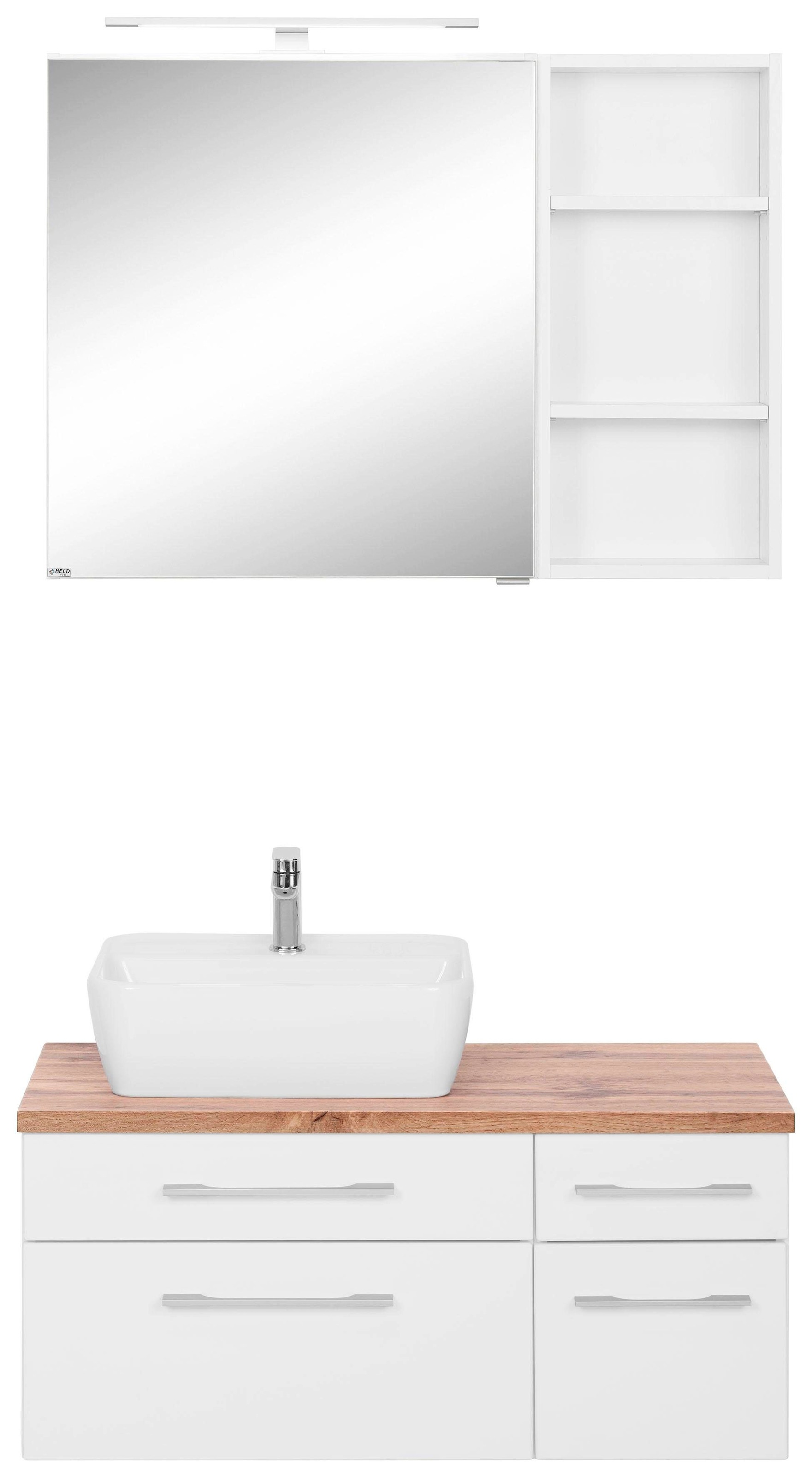 HELD MÖBEL Badmöbel-Set »Davos«, (3 tlg.), Breite 50 cm, mit eckigem Waschbecken