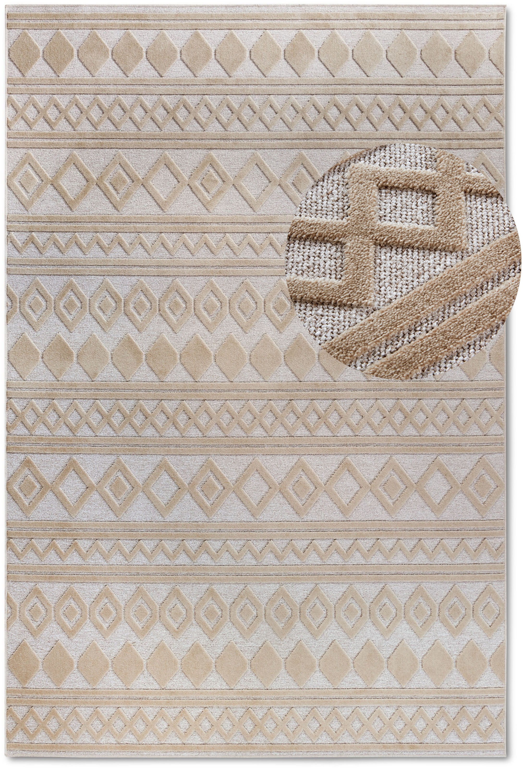 Villeroy & Boch Teppich »Catherine«, rechteckig, 5,5 mm Höhe, Wohnzimmer, Schlafzimmer, Modern, Hoch-Tief Effekt, Flur