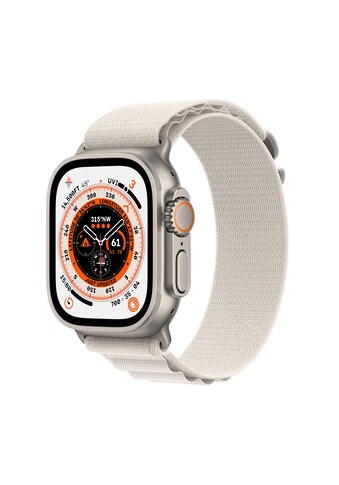 Apple Smartwatch »Ultra, GPS + Cellular, Titan, 49 mm mit Alpinarmband, S«, (Watch OS) kaufen