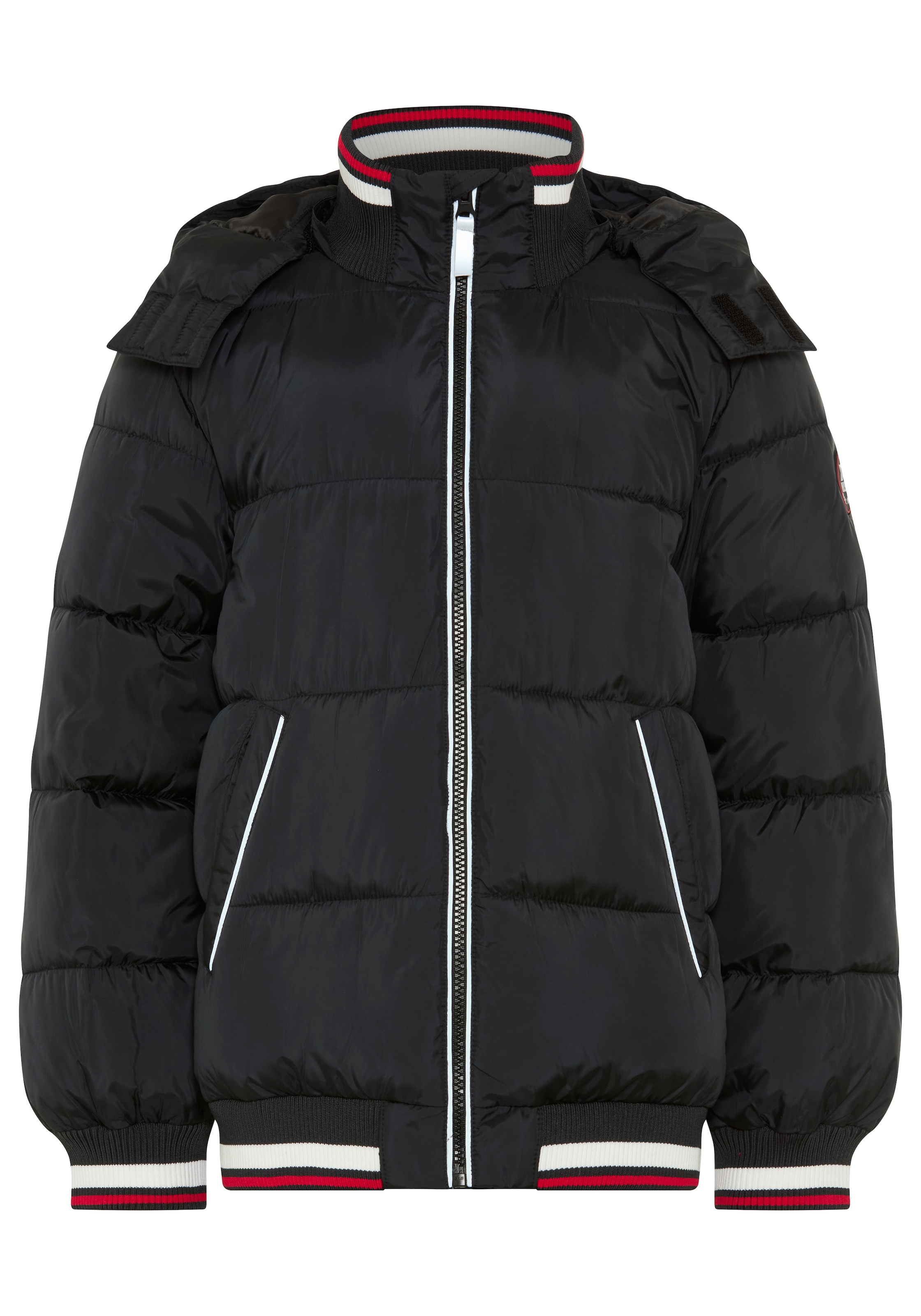 H.I.S Outdoorjacke »H.I.S Winterjacke mit Ringelbündchen« mit Kapuze Warme Jacke mit Ringelbündchen und Fleecefutter, abnehmbarer Kapuze