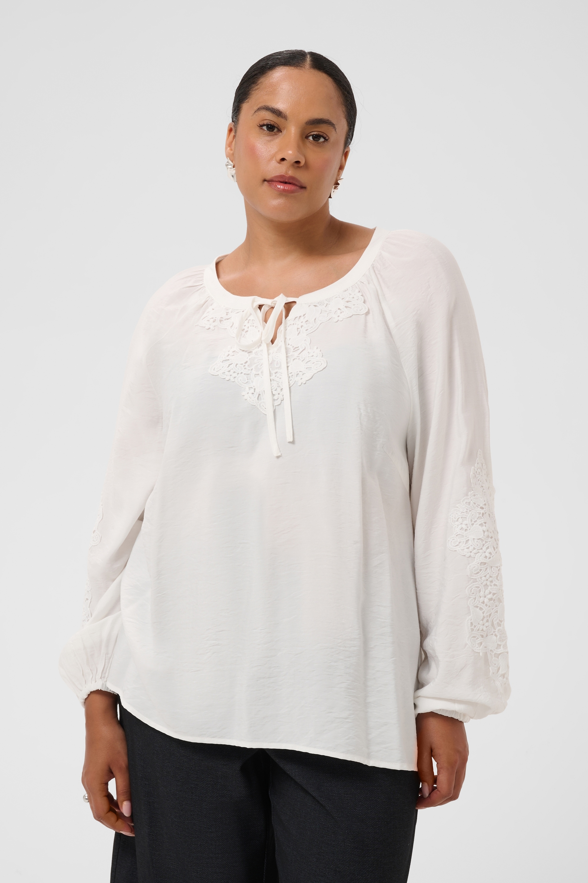 KAFFE Curve Langarmbluse »Damen Bluse langarm KCnioma«