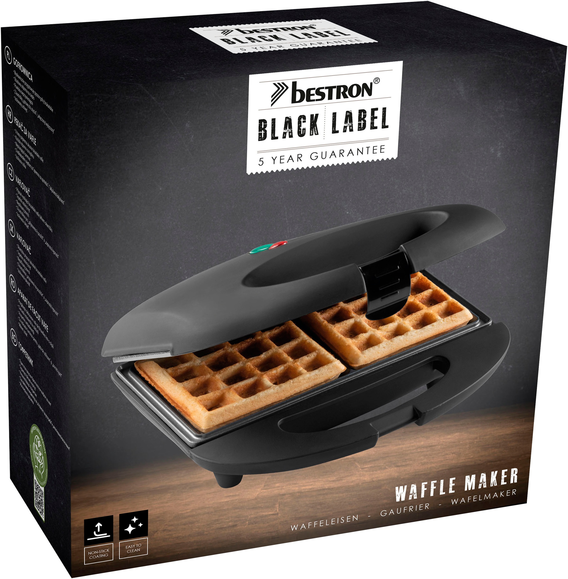 bestron Waffeleisen »ASW401BL«, 700 W, im Retro Design, inkl. Backampel & automatischer Temperaturkontrolle