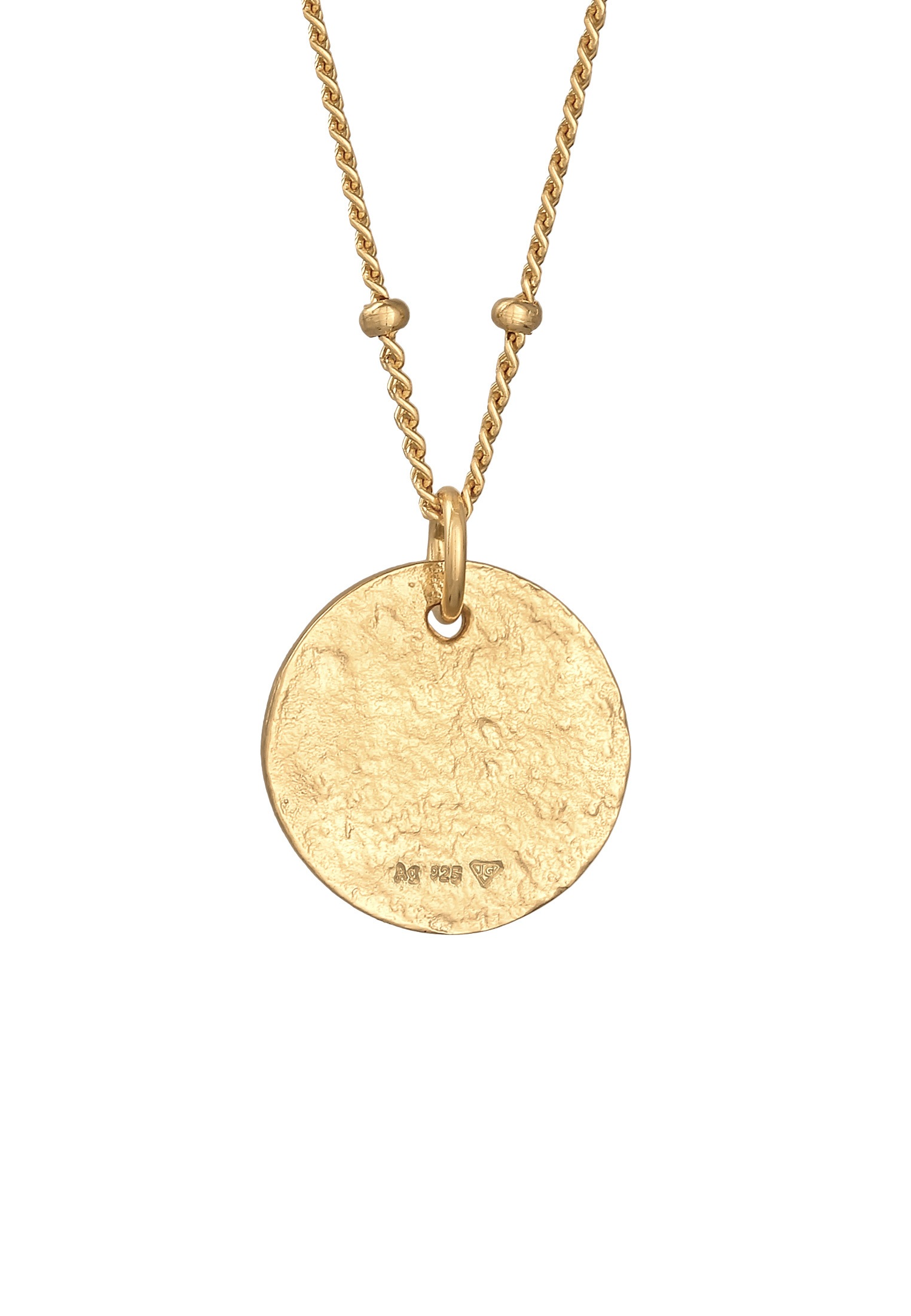 Elli Kette mit Anhänger »Halskette Kugelkette Disc Plättchen 925 Silber«
