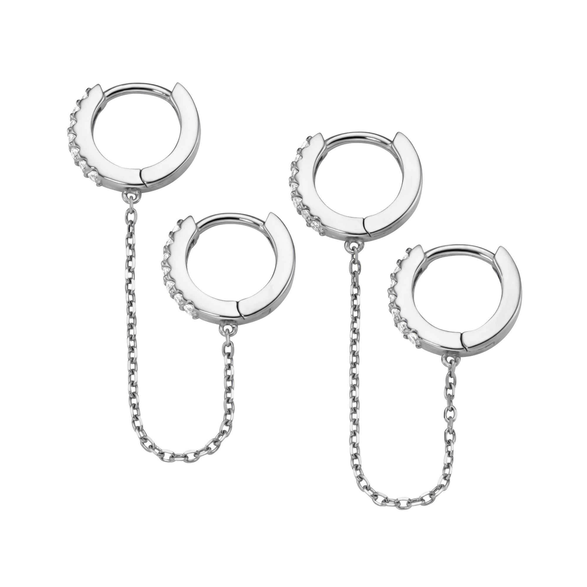 GIORGIO MARTELLO MILANO Paar Creolen »Klappcreolen mit Zirkonia, Silber 925«