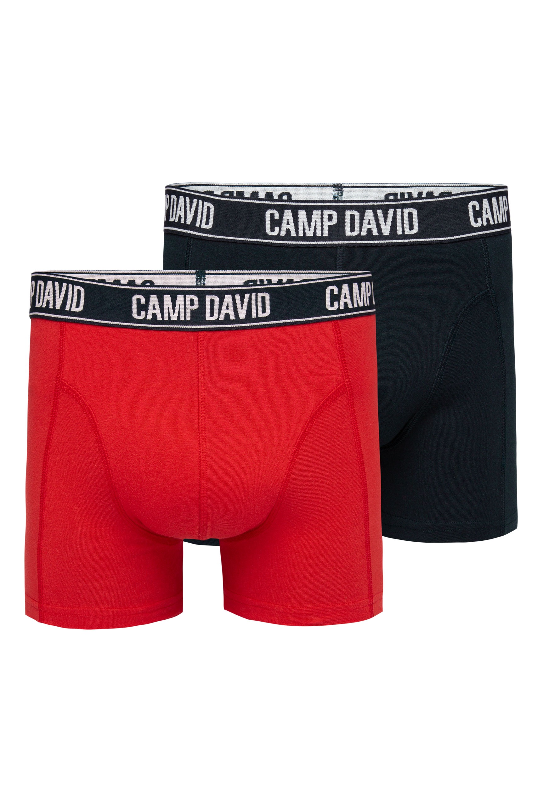 CAMP DAVID Boxershorts, (Packung, 2 St.), im 2er- Pack mit Logobund