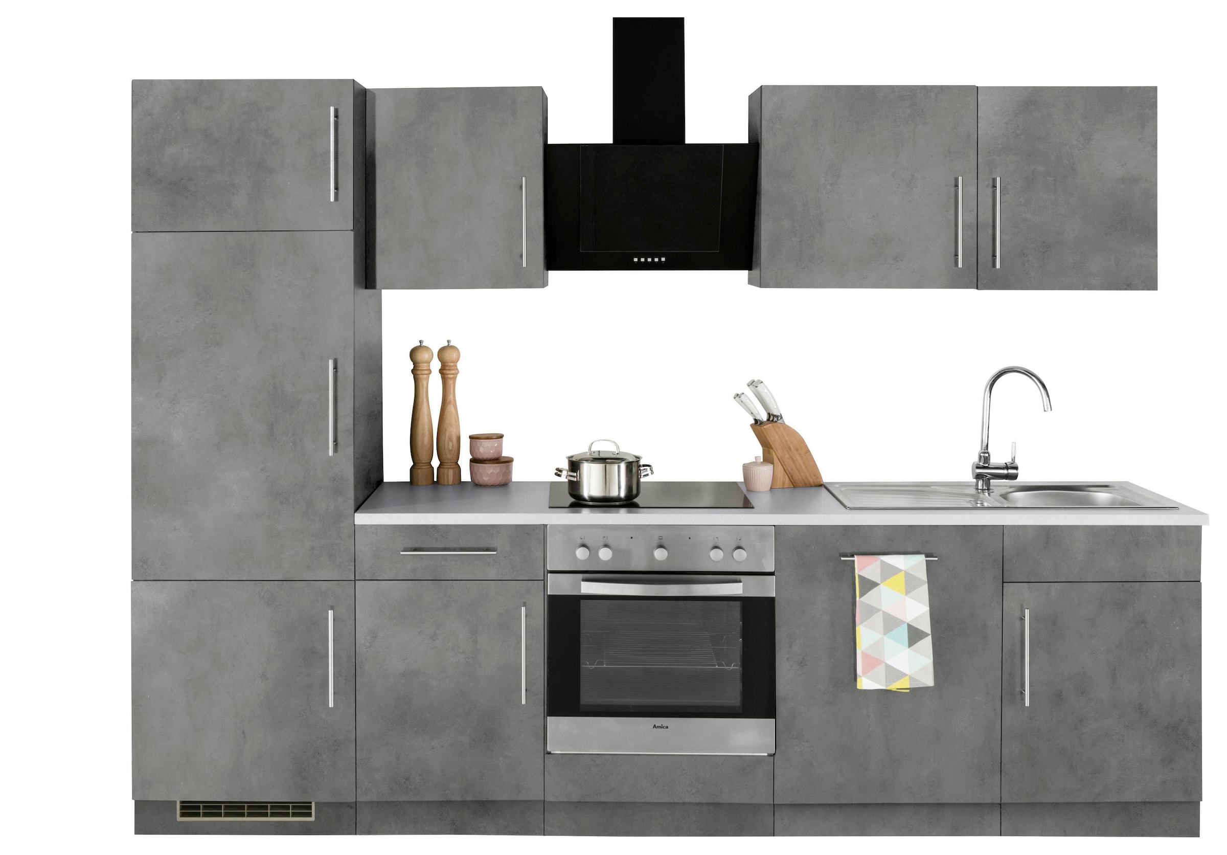 wiho Küchen Küchenzeile »Cali« ohne E-Geräte, Breite 280 cm