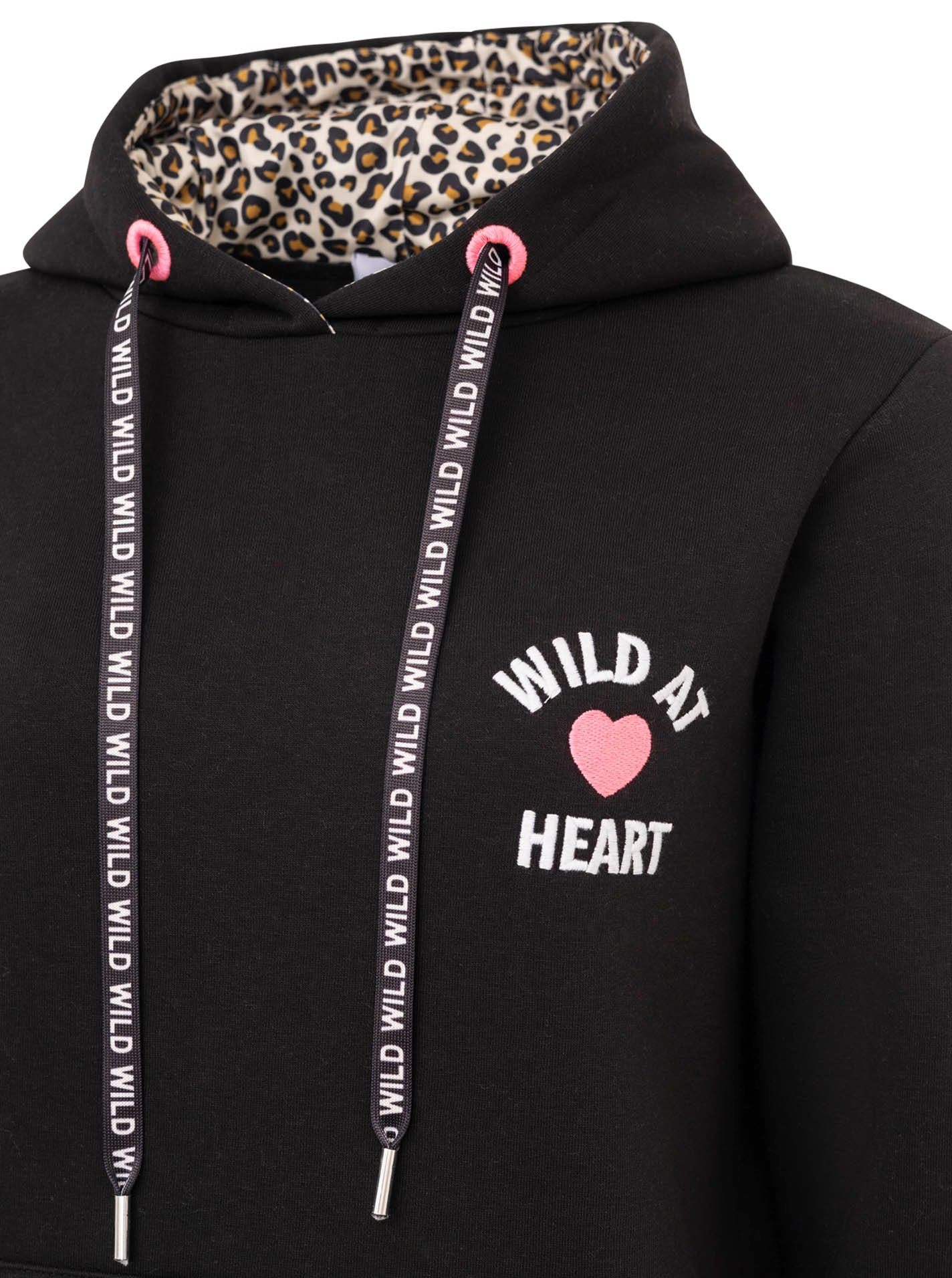 Zwillingsherz Hoodie »"Wild at heart"«, mit Leo Kapuze und Stickerei