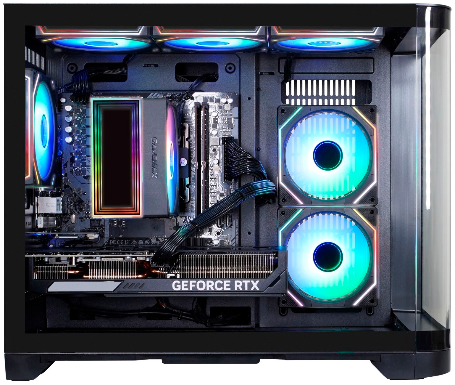 GAMEMAX Gaming-PC-Komplettsystem »MegaDeal HYPE-M BK 2869 AMD Ryzen 7 5700X 16GB 1TB SSD RTX 5060« 32 ″ AMD Ryzen 7 GeForce RTX 5060 16 GB RAM 1.000 GB SSD Windows 11 + MSI MAG 32C6X Curved Monitor 80cm (32")
