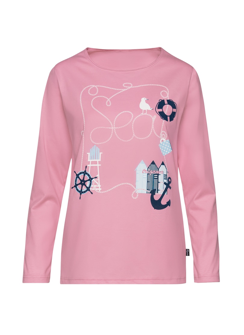 Trigema Schlafanzug »TRIGEMA Pyjama Oberteil mit maritimem Printmotiv«, (1 tlg.)