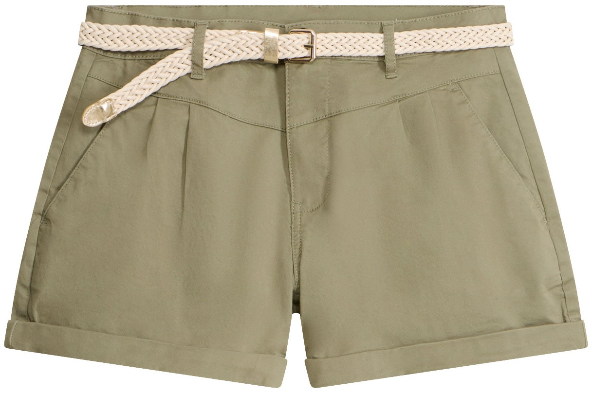 bonprix Shorts  aus Baumwolle und Elasthan, Regular Fit, mit umgeschlagenem Saum