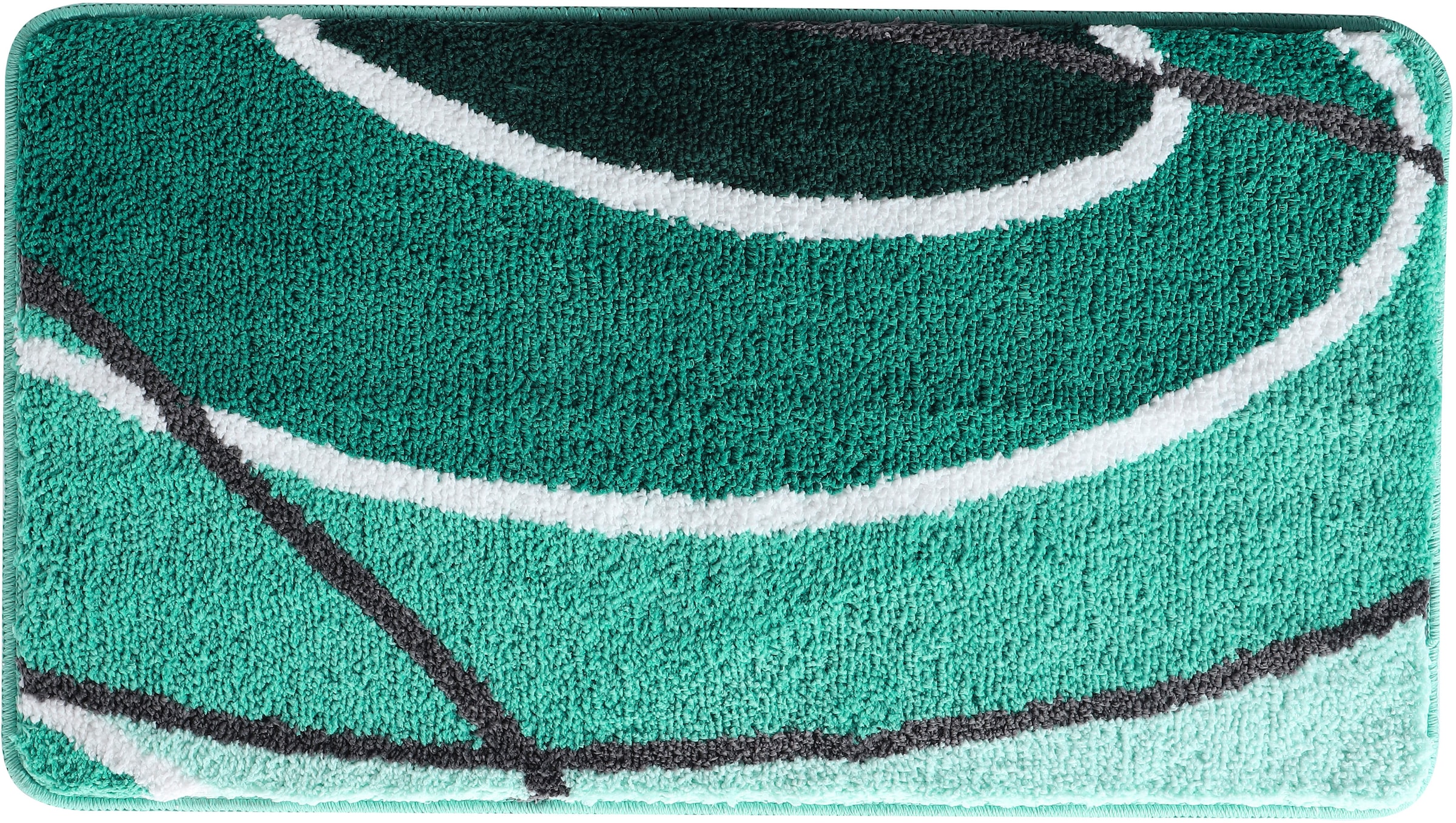 my home Badematte »Juna mit Muster, Badvorleger, Badezimmer Teppich, Duschvorleger« Höhe 20 mm rutschhemmend beschichtet strapazierfähig besonders weich, Design, Badematten, Badteppich