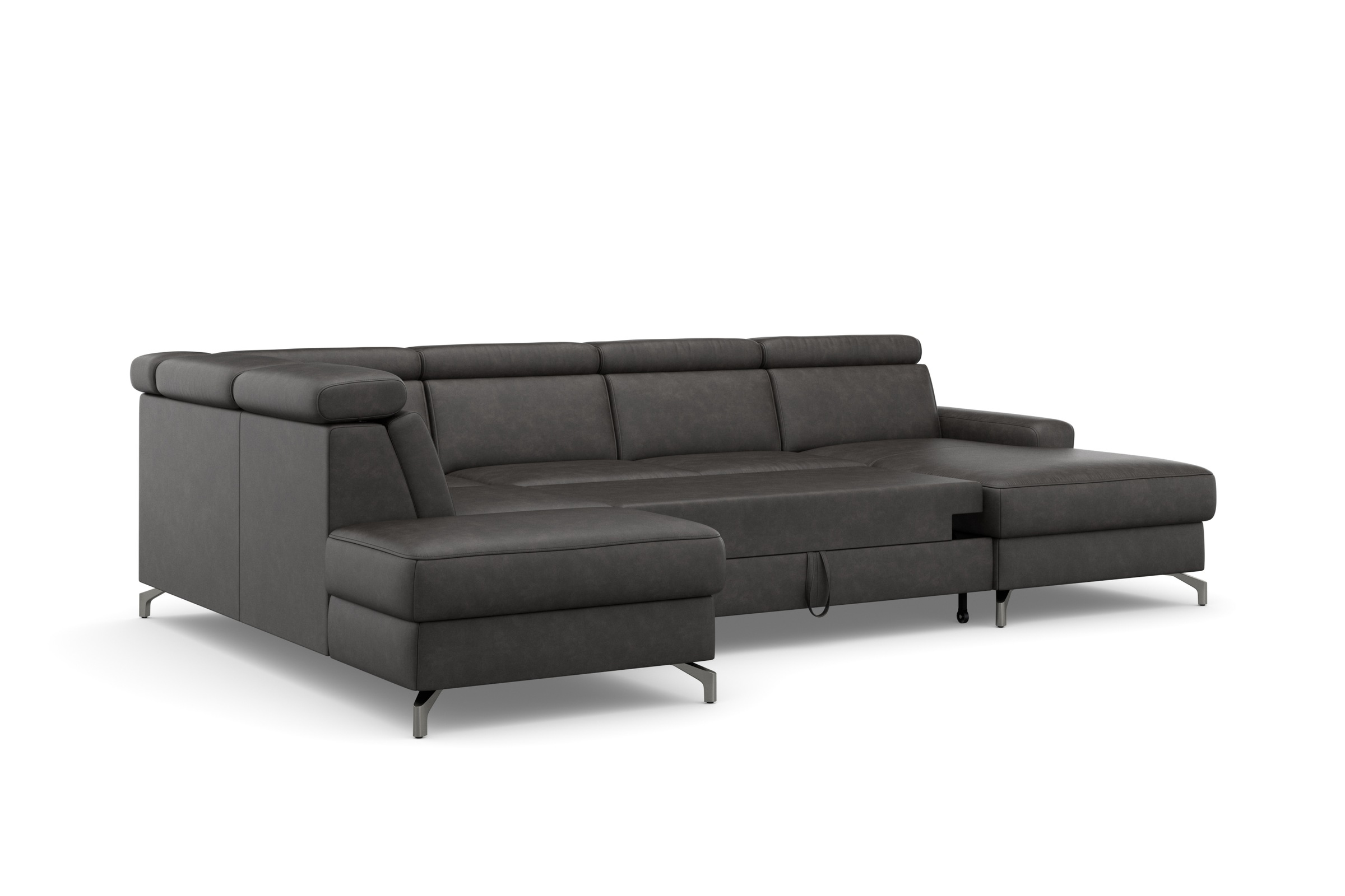sit&more Wohnlandschaft »Scarlett U-Form«, inklusive Kopfteilverstellung, wahlweise mit Bettfunktion, Bettkasten