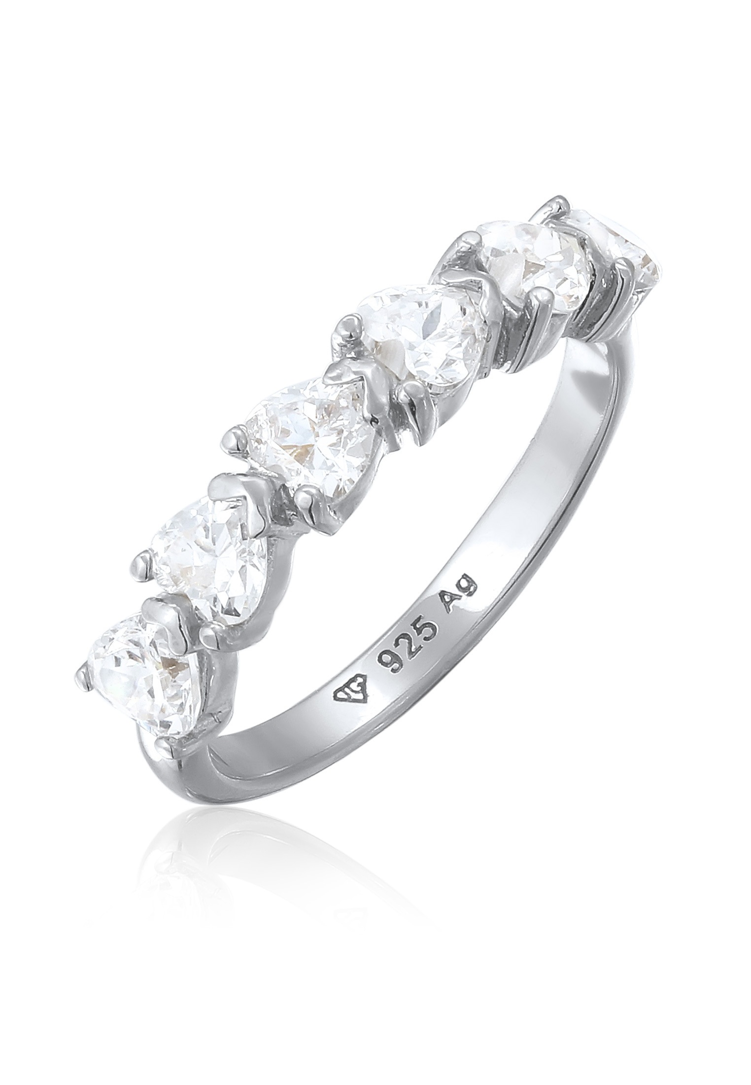 Elli Fingerring »Ring Herz Zirkonia Weiß 925 Sterling Silber«