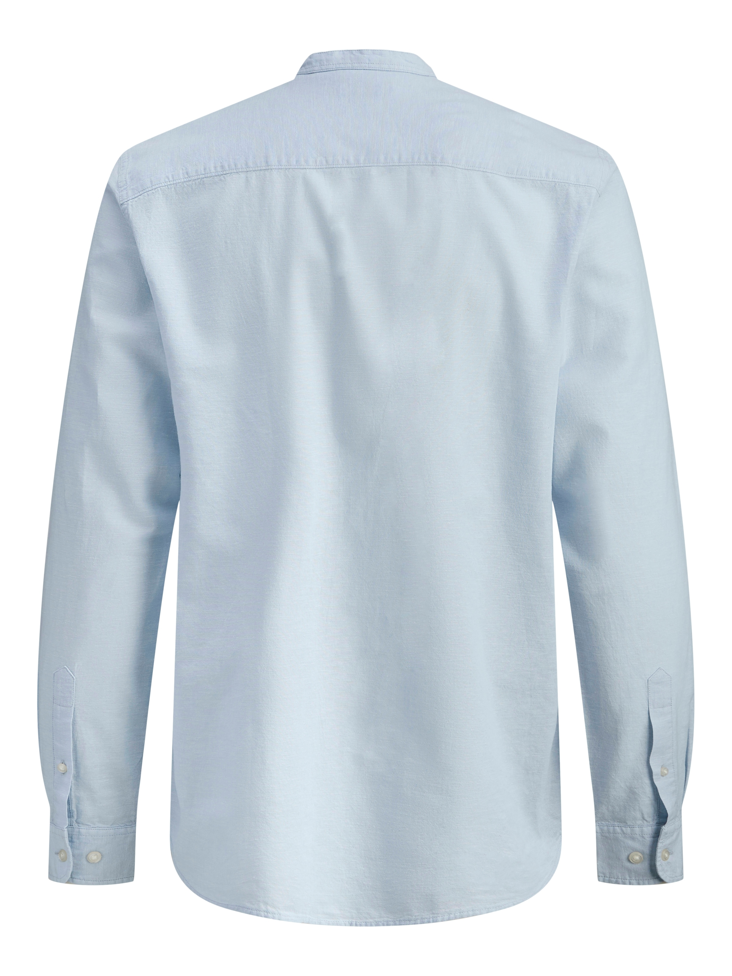 Jack & Jones PlusSize Langarmhemd »JJEBREEZE LINEN BLEND BAND SHIRT L PLS« mit Stehkragen