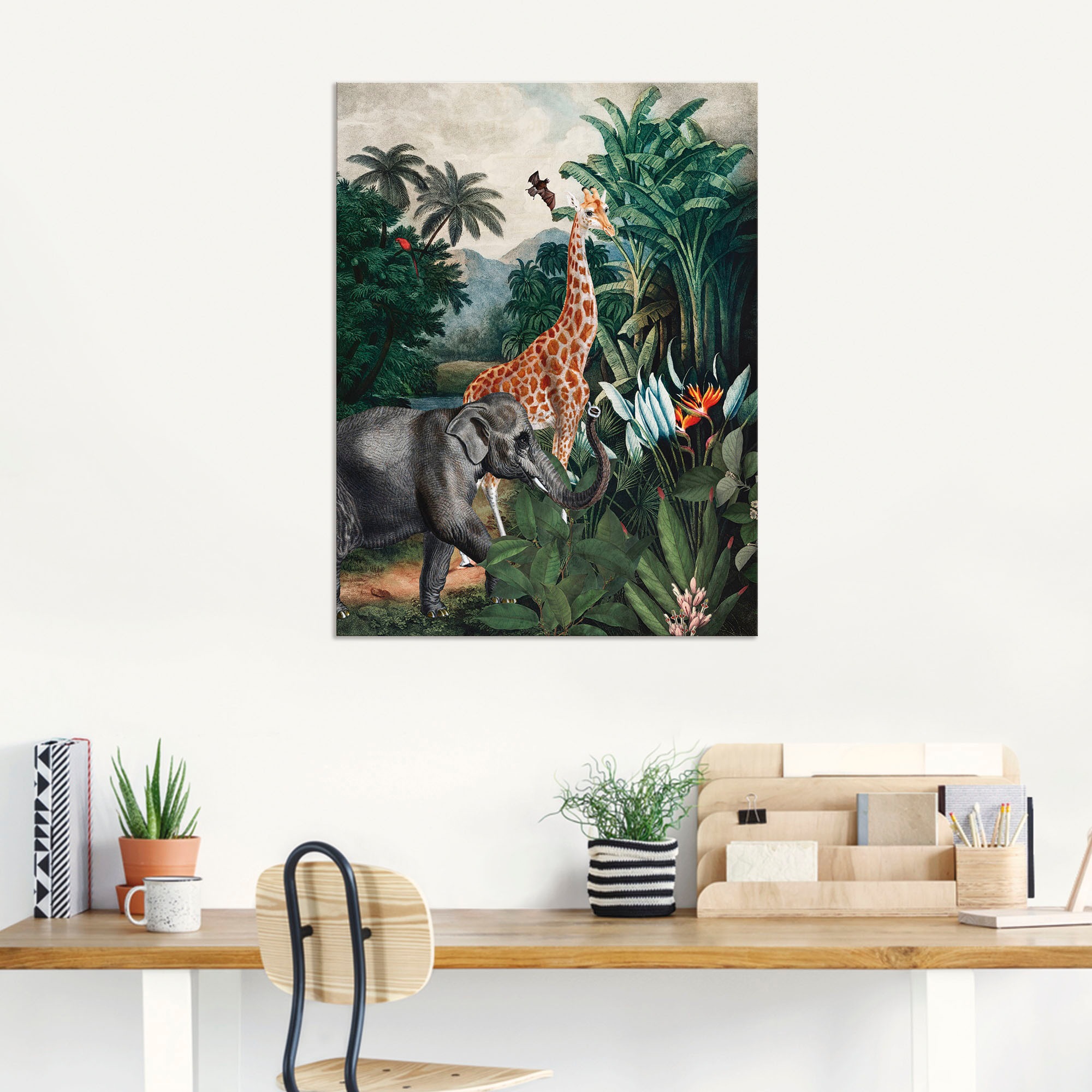 Artland Wandbild »Afrikanischer Dschungel«, Wildtiere, (1 St.), als Alubild, Outdoorbild, Leinwandbild, Poster in verschied. Größen