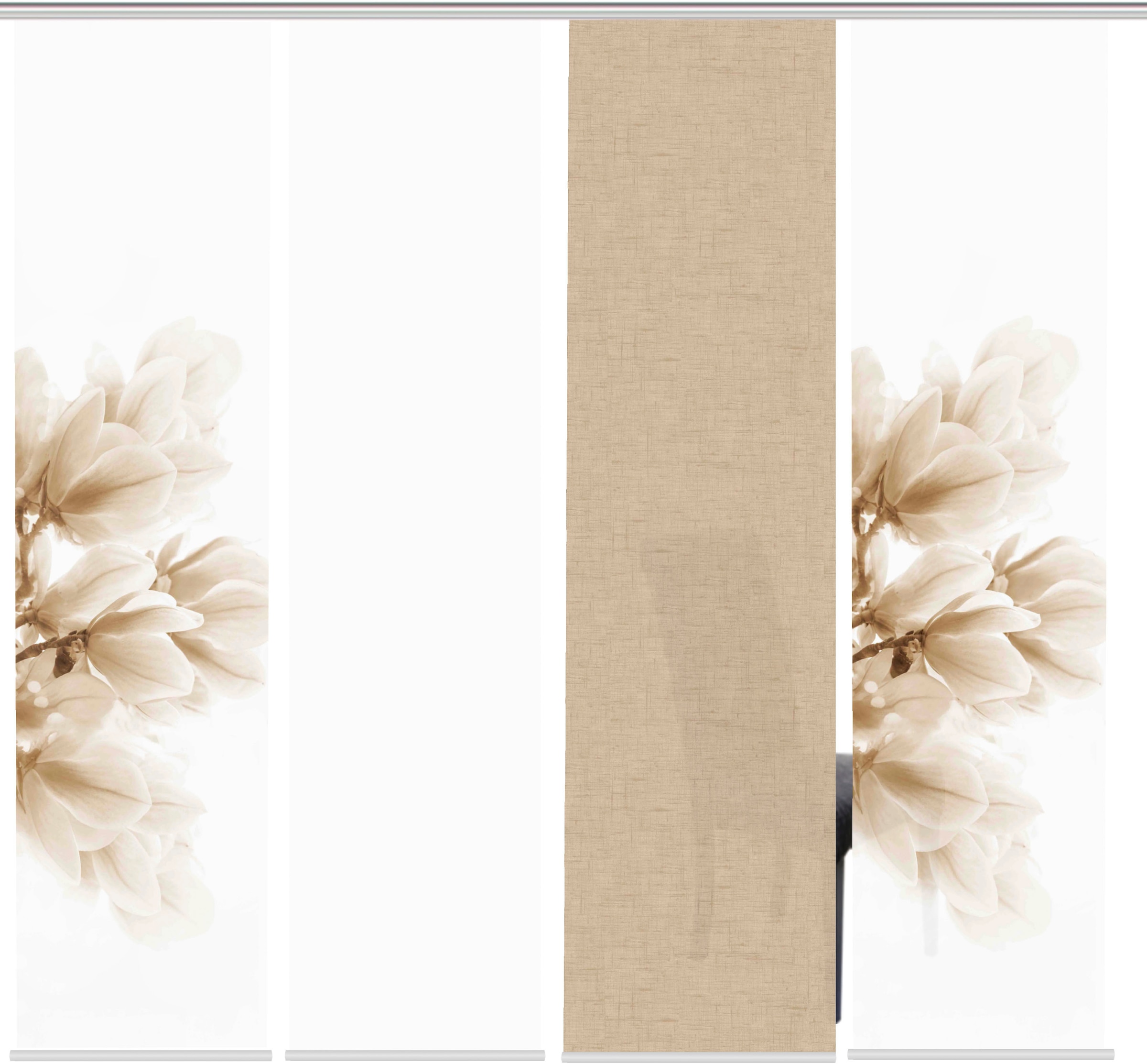 HOME WOHNIDEEN Schiebegardine »KESSI 4er SET« Paneelwagen 4 Stk. tlg. Schiebevorhang Digidruck 4er Set KESSI