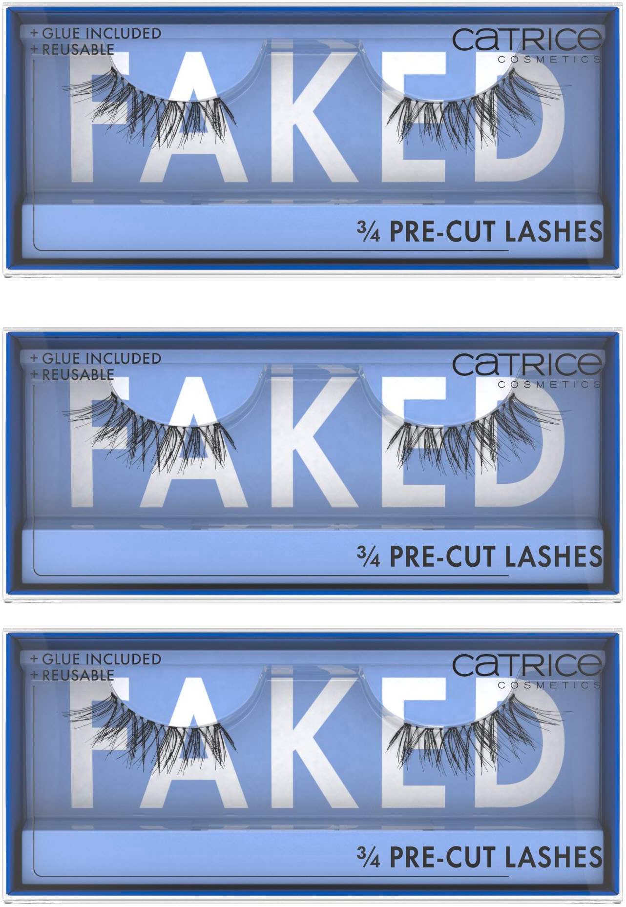 Catrice Bandwimpern »Faked 3/4 Pre-Cut Lashes«, (Set, 3 tlg.)