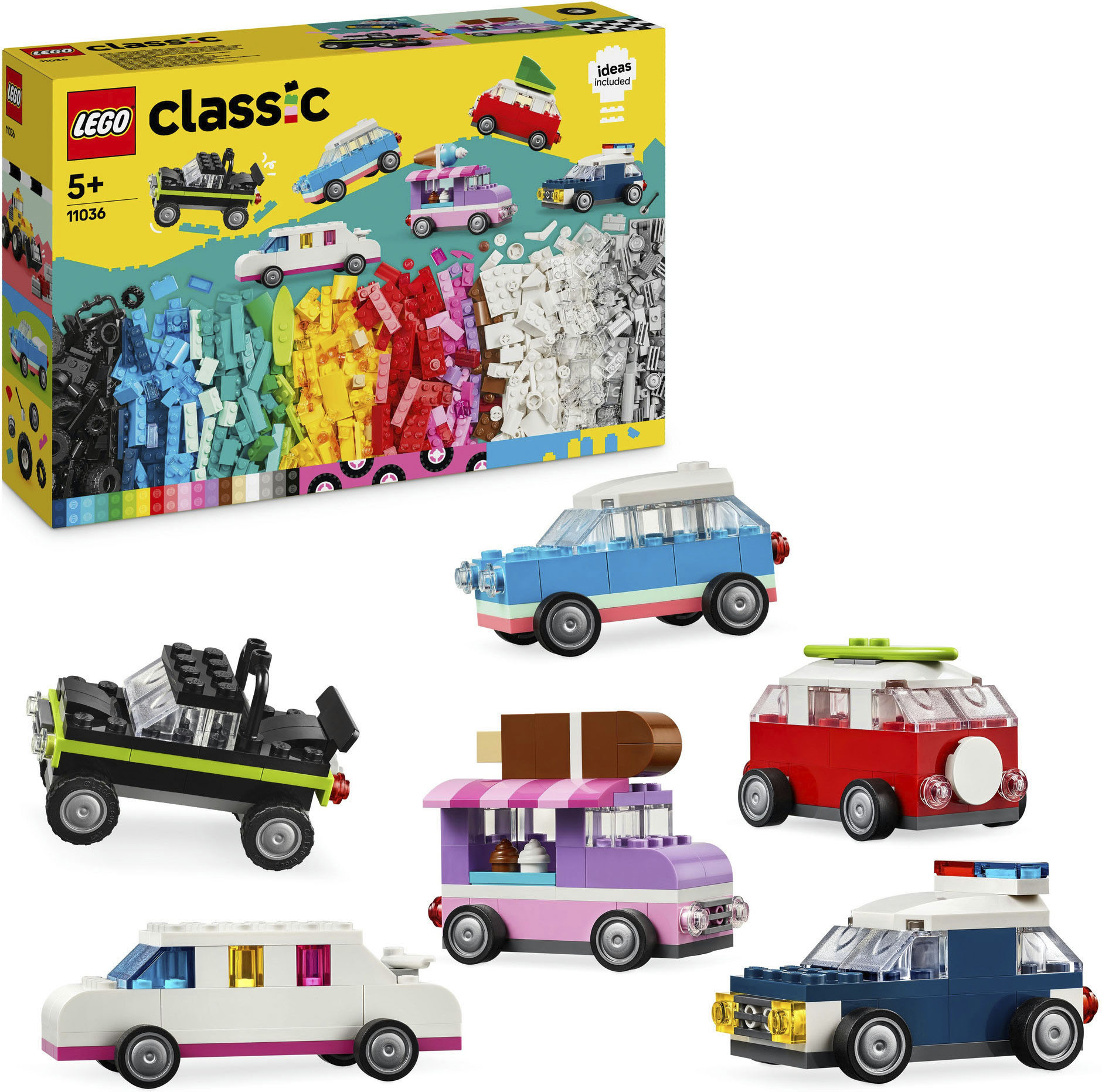 Lego Konstruktionsspielsteine »Kreative Fahrzeuge (11036), LEGO Classic« Made in Europe in bunt