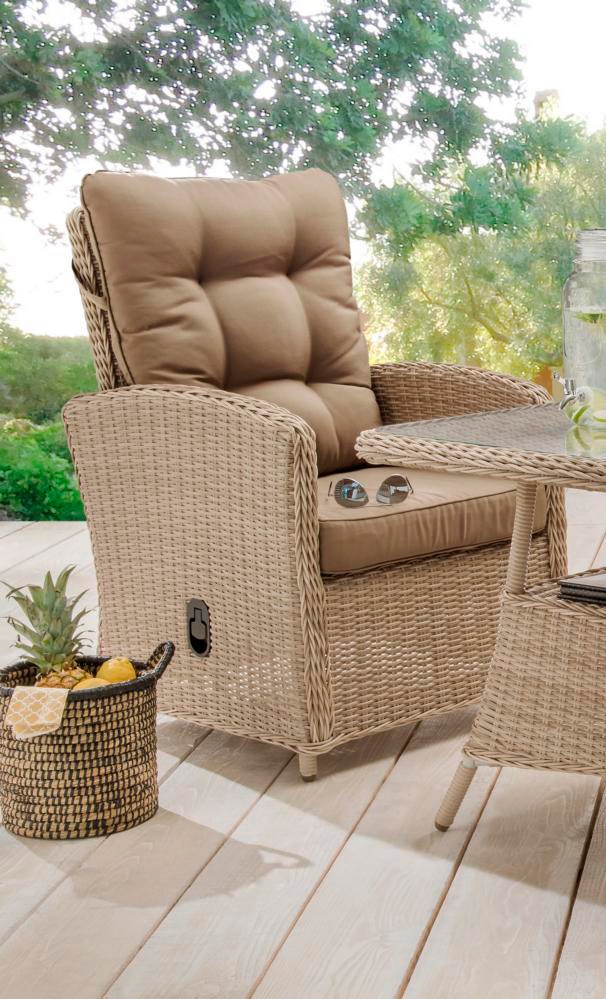 Destiny Gartenlounge-Sessel »Merano II«, (1 St.), Polyrattan, verstellbar, inkl. Auflage