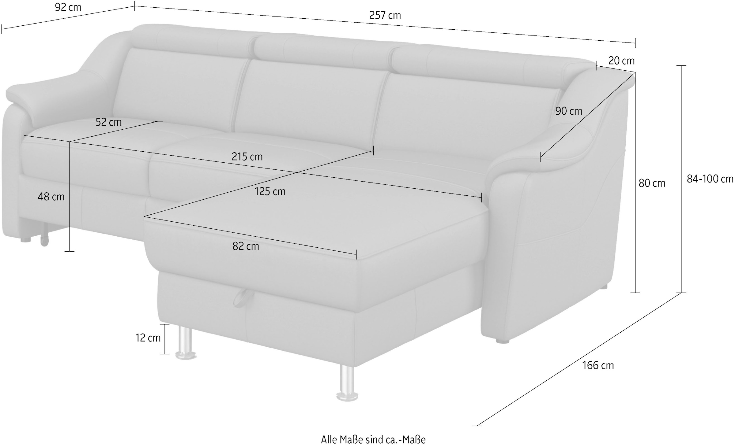 sit&more Ecksofa »Freetown L-Form«, inklusive Kopfteilverstellung und komfortablem Federkern