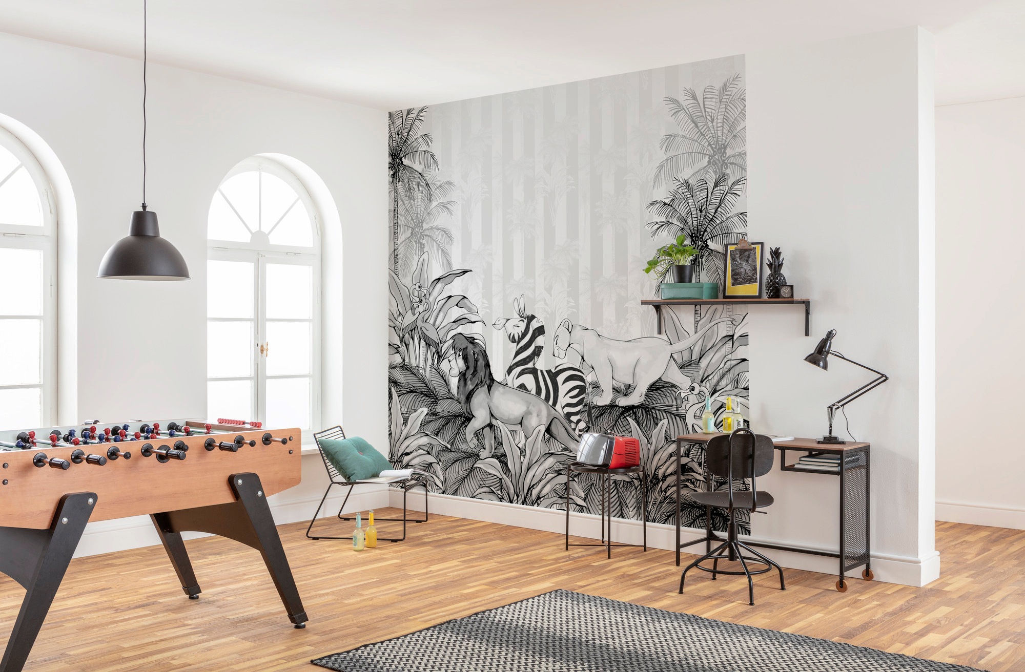 Komar Vliestapete »Digitaldruck Vlies -  Lion King Monochrome - Größe 300 x 280 cm« bedruckt glatt Kinderzimmer