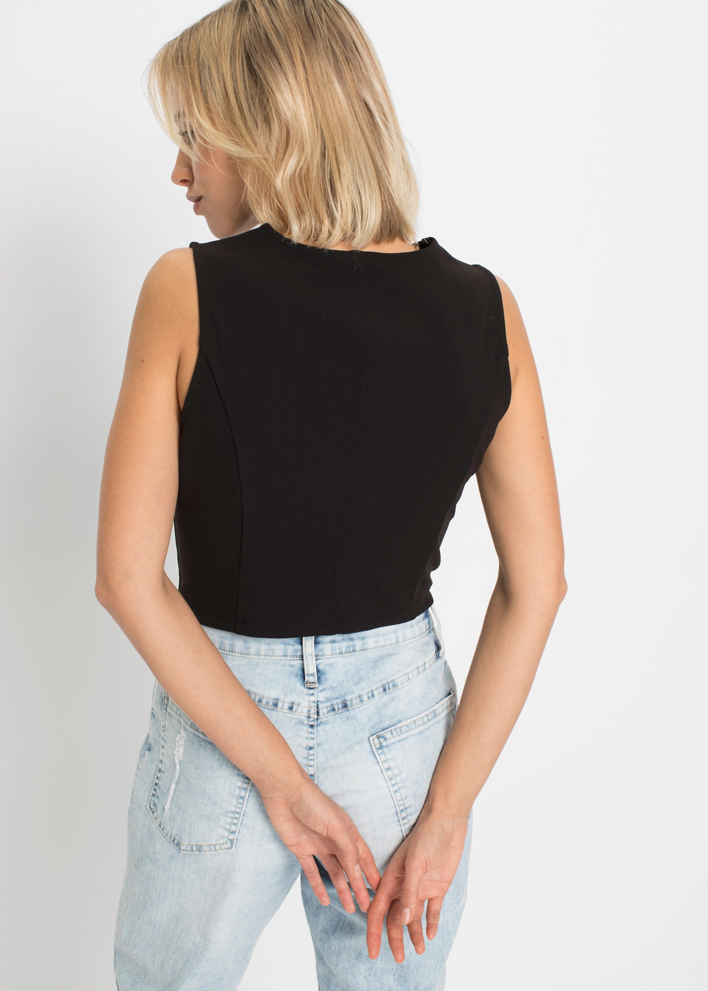 bonprix Anzugweste aus fester Interlock-Qualität, eng anliegende Passform