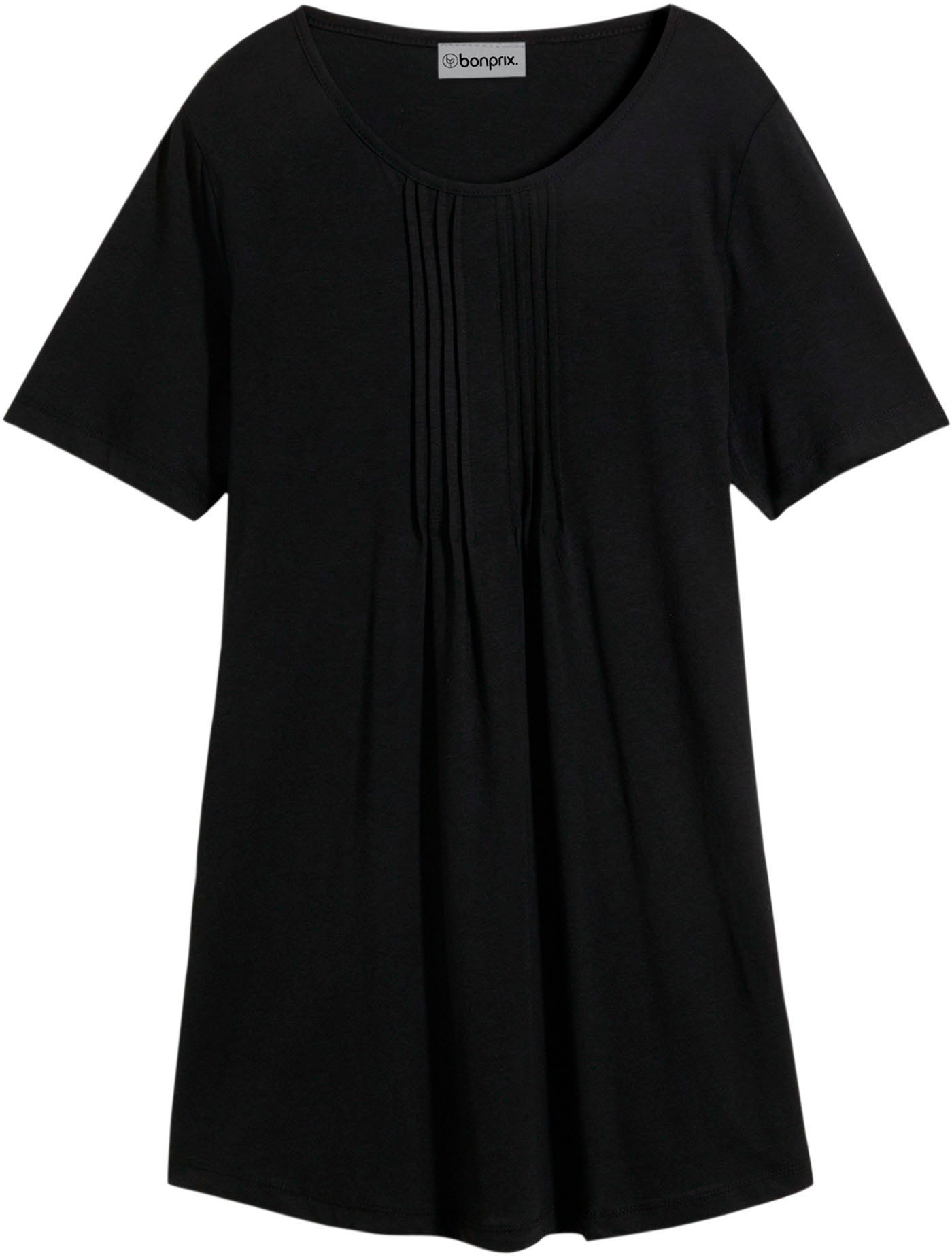 bonprix T-Shirt »T-Shirt in A-Linien-Form, kurzarm« dezente A-Linie, Kurzarm, aus Baumwolle und Viskose