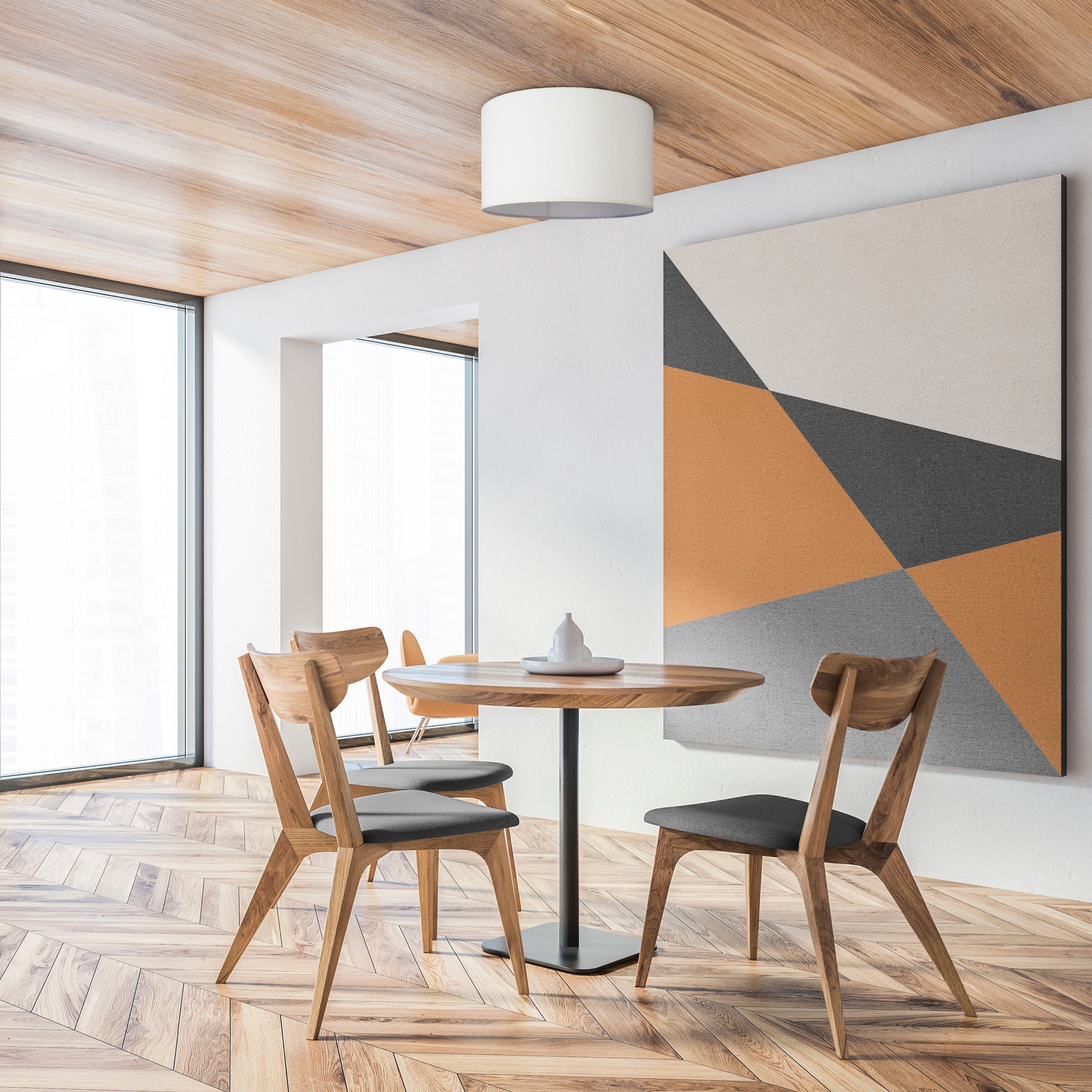 Paco Home Deckenleuchte »HUGO CANVAS UNI COLOR«, Leuchtmittel E27 | ohne Leuchtmittel, Esszimmer Stoffschirm Einfarbig Leinen Skandinavisch Deckenleuchte
