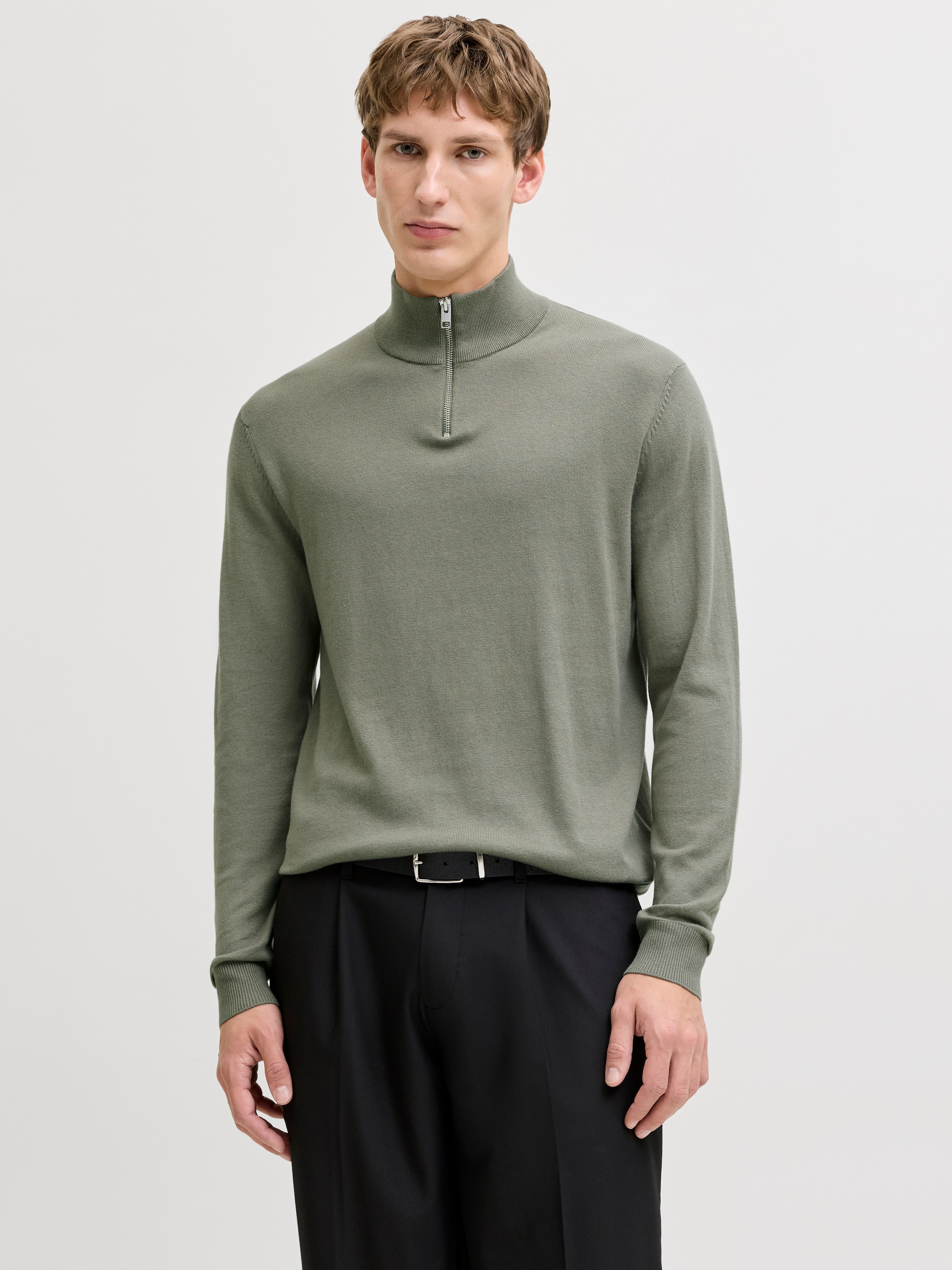 Jack & Jones Troyer »JJEEMIL KNIT HALF ZIP NOOS« Baumwollmischung, regular fit