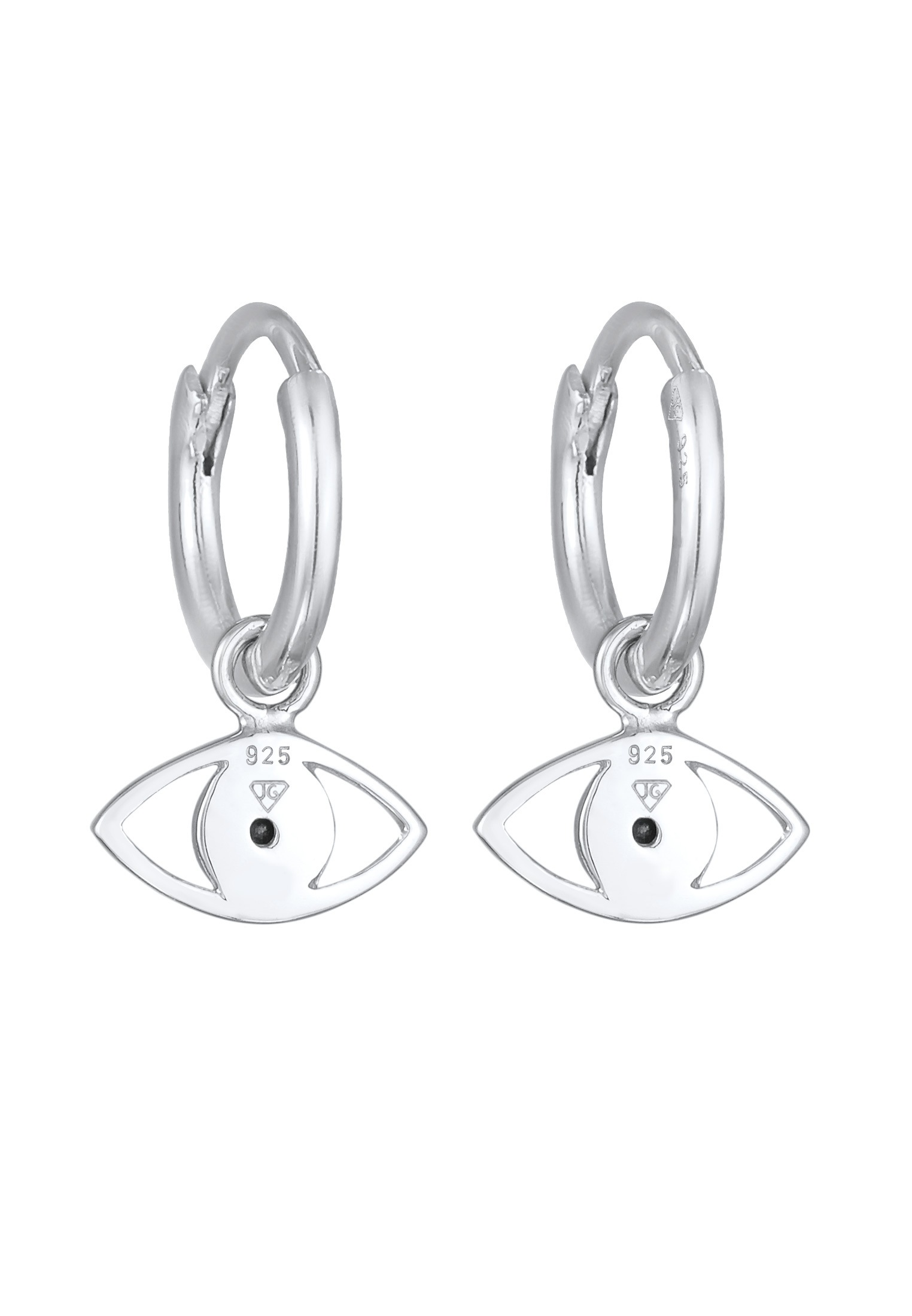 Elli Paar Creolen »Ohrringe Creolen Evil Eye Symbol 925 Silber, mit Kristallen von Swarovski®«