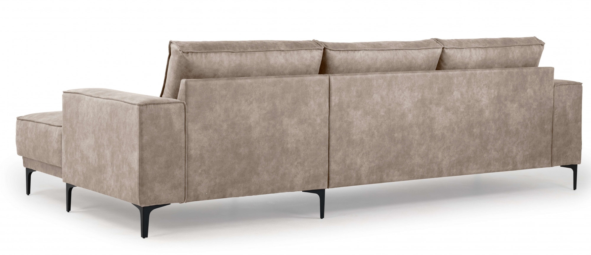 Places of Style Ecksofa »Polsterecke Oland, Struktur, Flachgewebe, Luxus-Microfaser, Boucle«, L-Form, 280 cm, Wellenunterfederung, Skandi-Design, Metallfüße