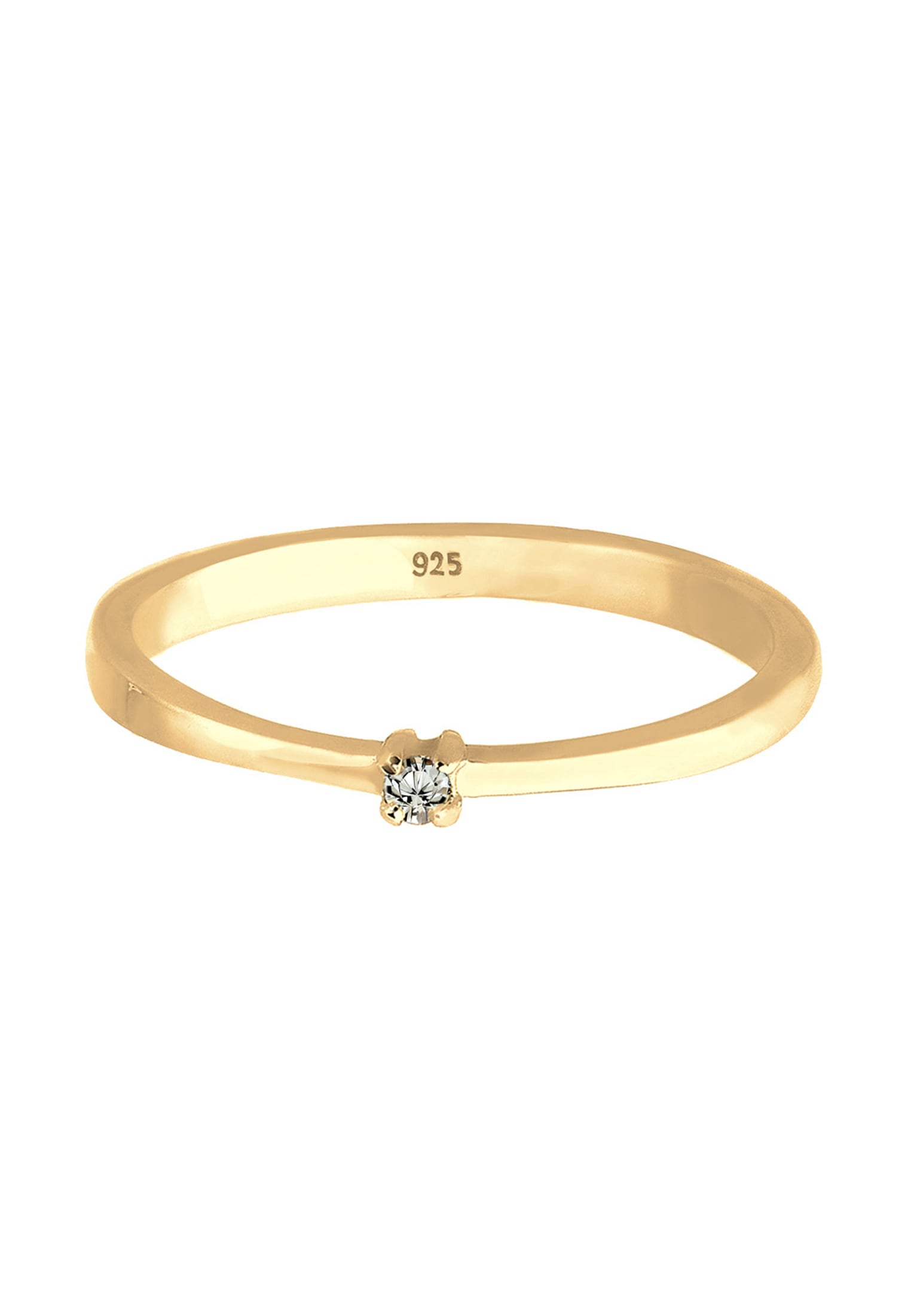 Elli Silberring »Ring Solitär Kristall Grau 925 Sterling Silber«